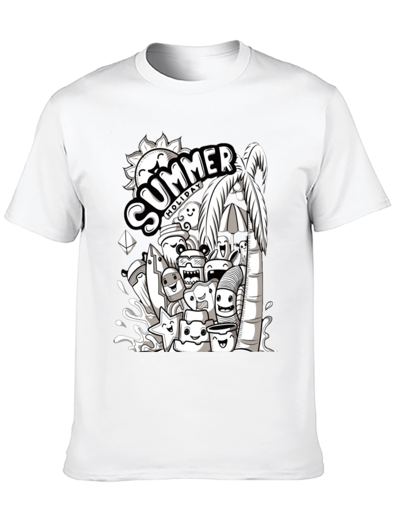 Summer Holiday Doodle Graphic T-Shirt