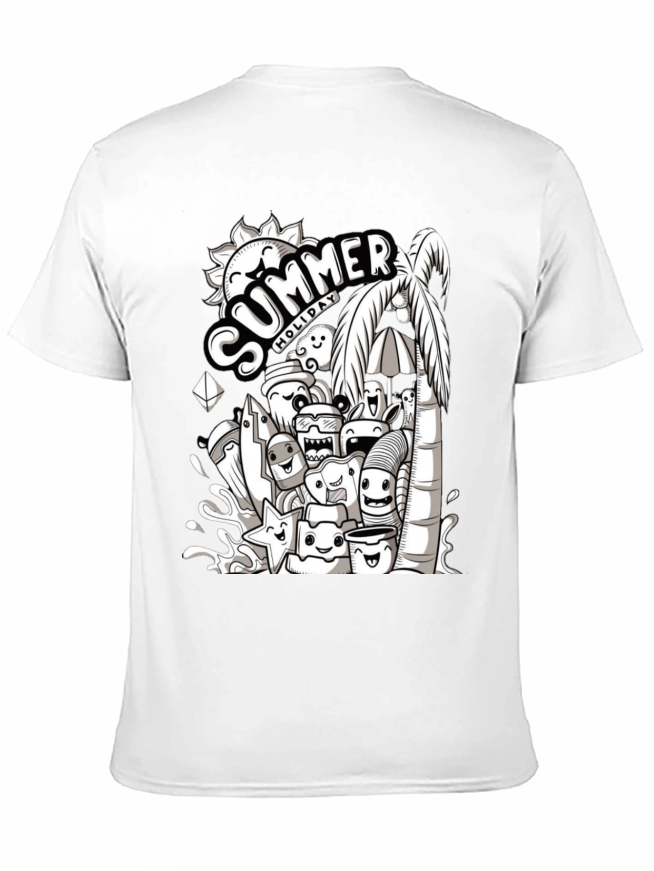 Summer Holiday Doodle Graphic T-Shirt