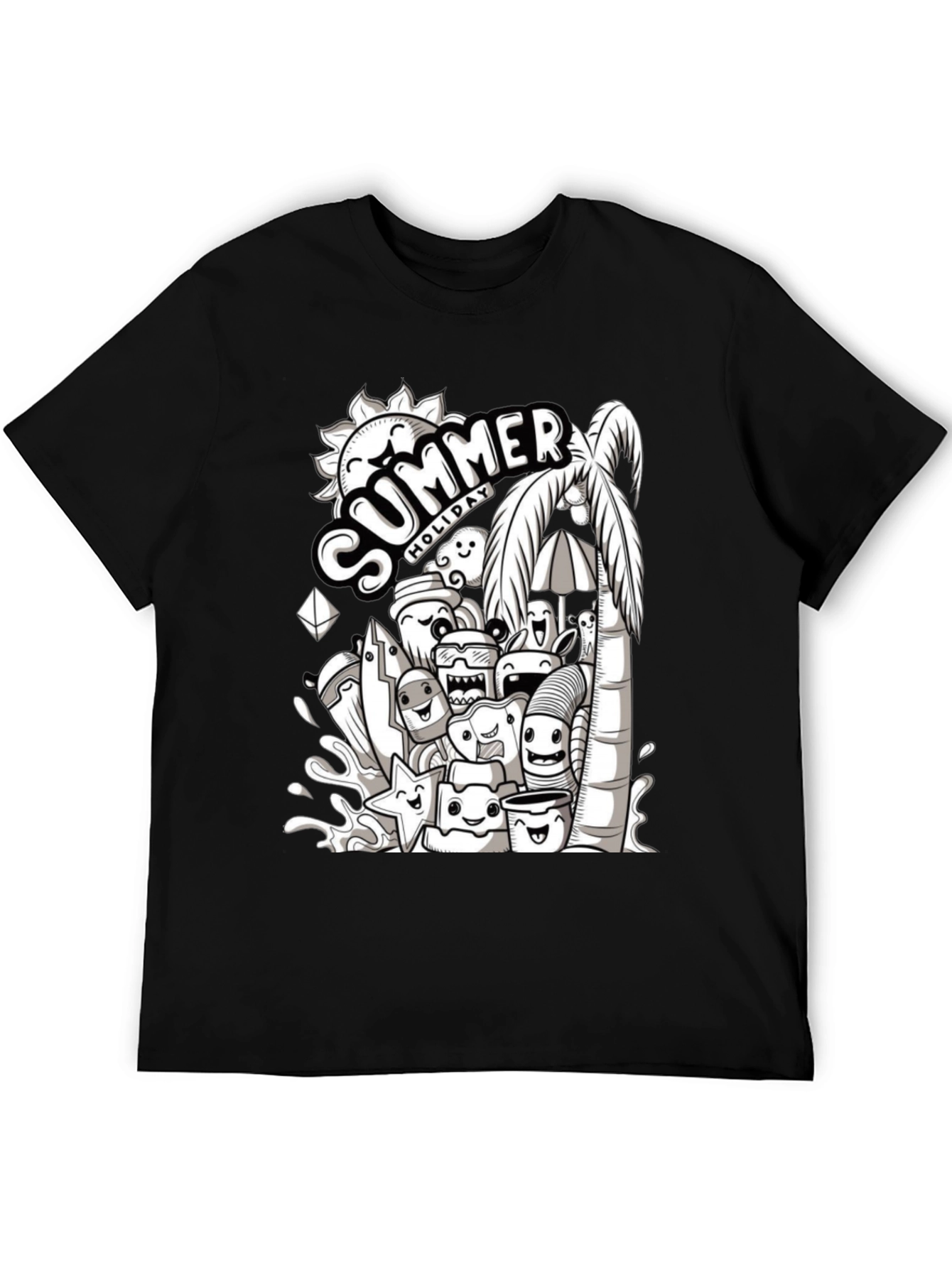 Summer Holiday Doodle Graphic T-Shirt