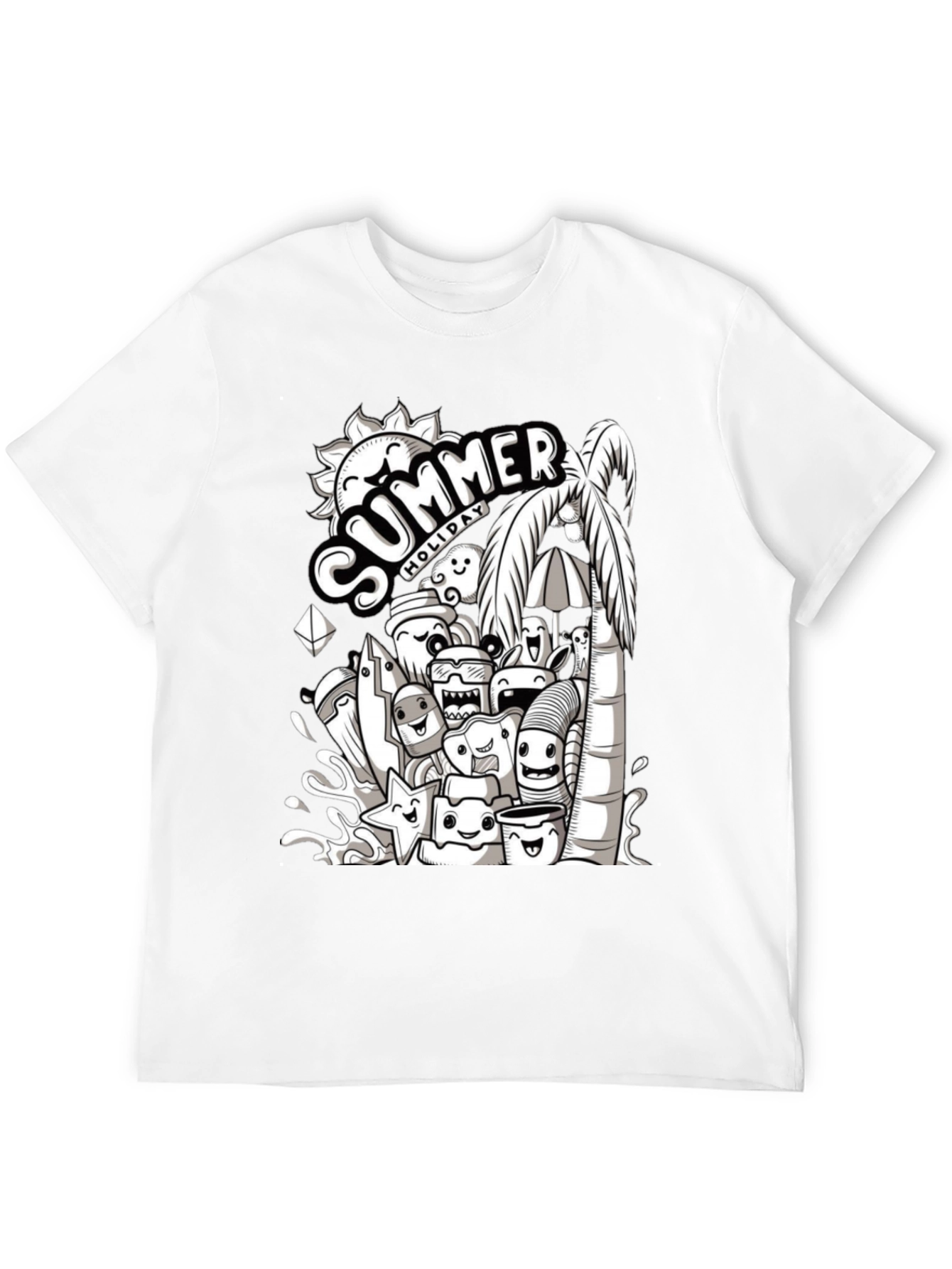 Summer Holiday Doodle Graphic T-Shirt