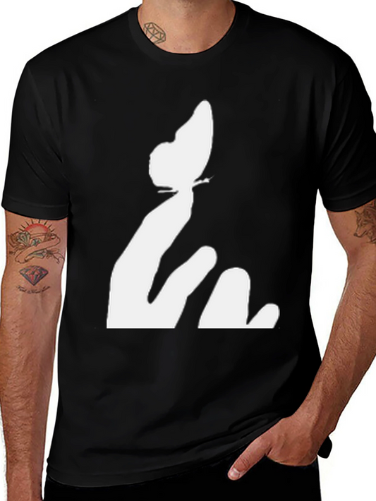 Butterfly Hand Black Tee - Unique Graphic Print