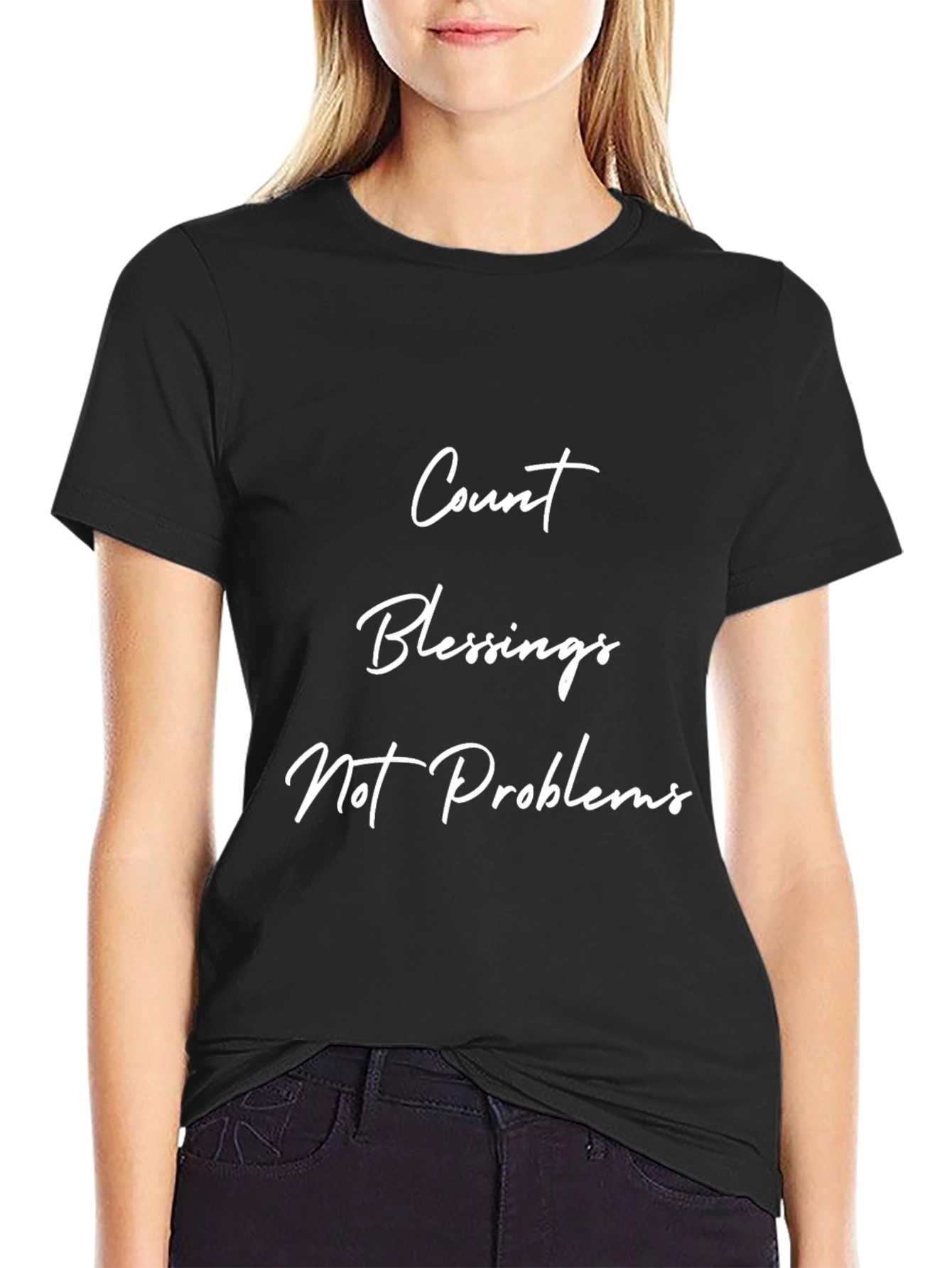 Count Blessings Black Graphic Tee