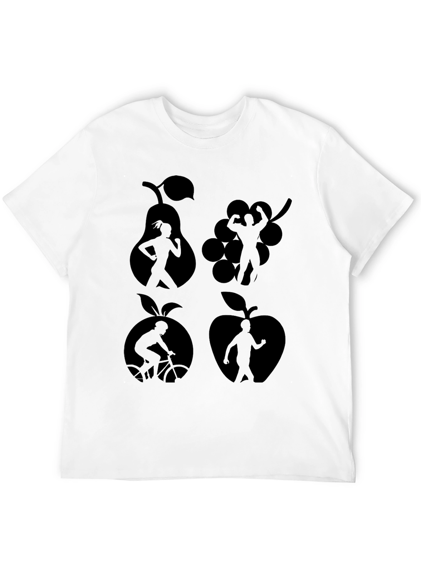 Fitness Fruit Graphic Tee - Black