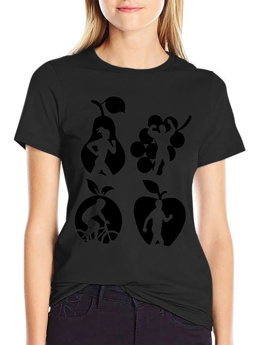 Fitness Fruit Graphic Tee - Black