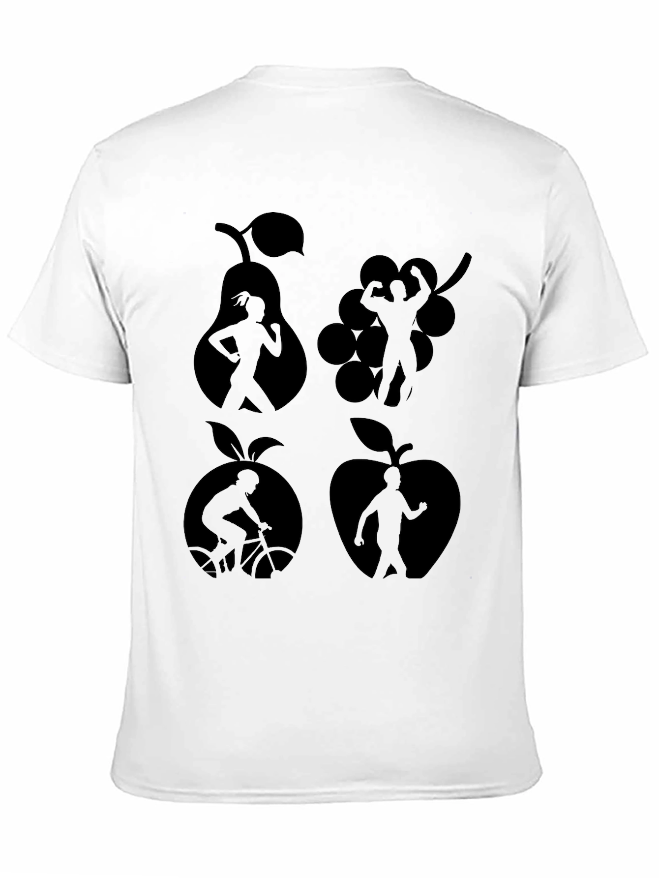 Fitness Fruit Graphic Tee - Black