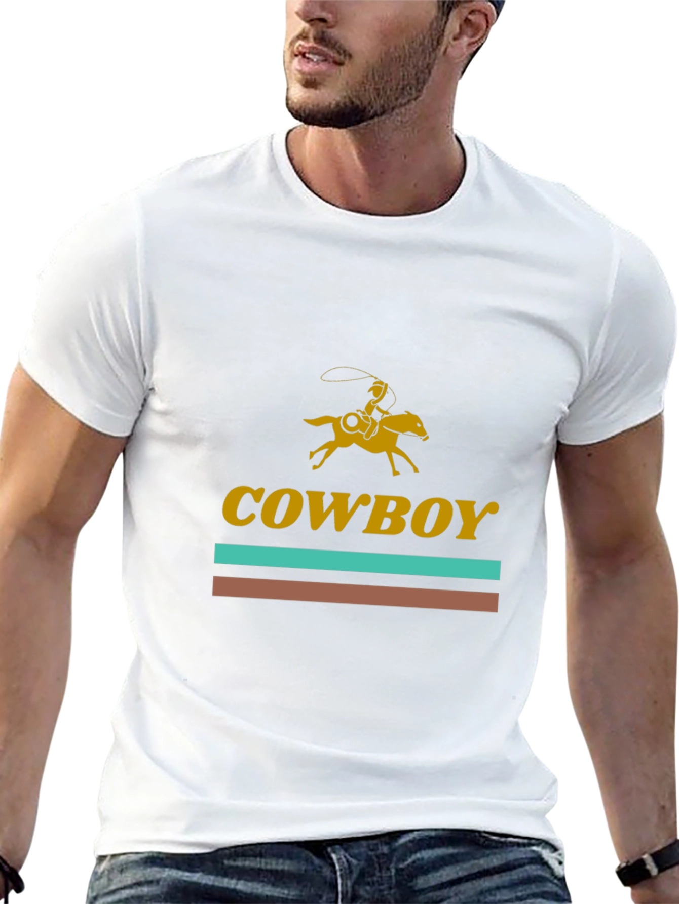 Cowboy Rider Graphic Tee - Western Style Black T-Shirt
