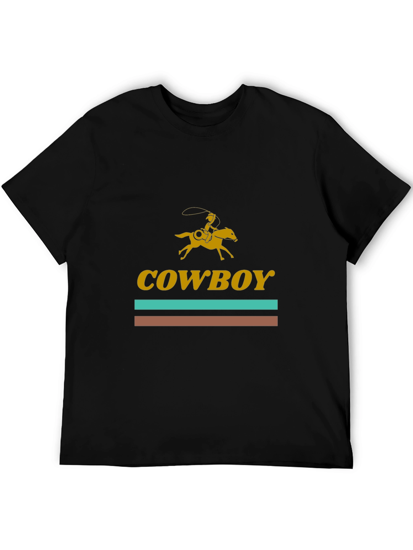 Cowboy Rider Graphic Tee - Western Style Black T-Shirt