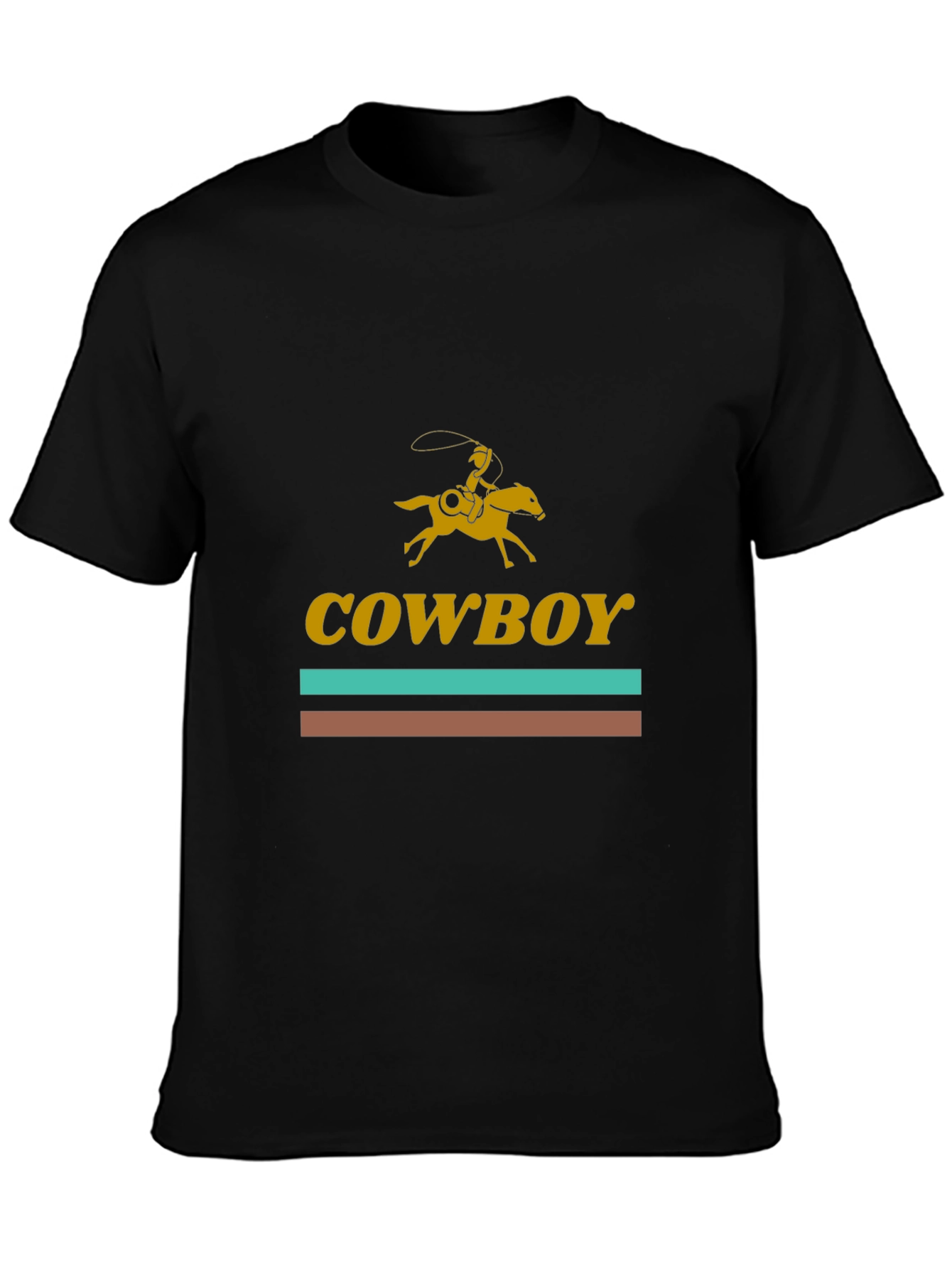 Cowboy Rider Graphic Tee - Western Style Black T-Shirt
