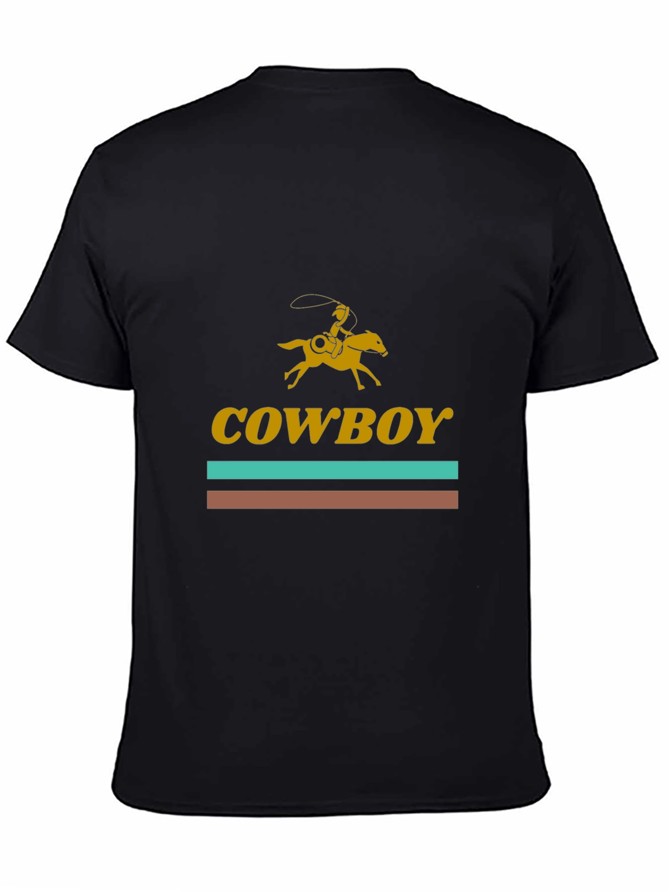 Cowboy Rider Graphic Tee - Western Style Black T-Shirt