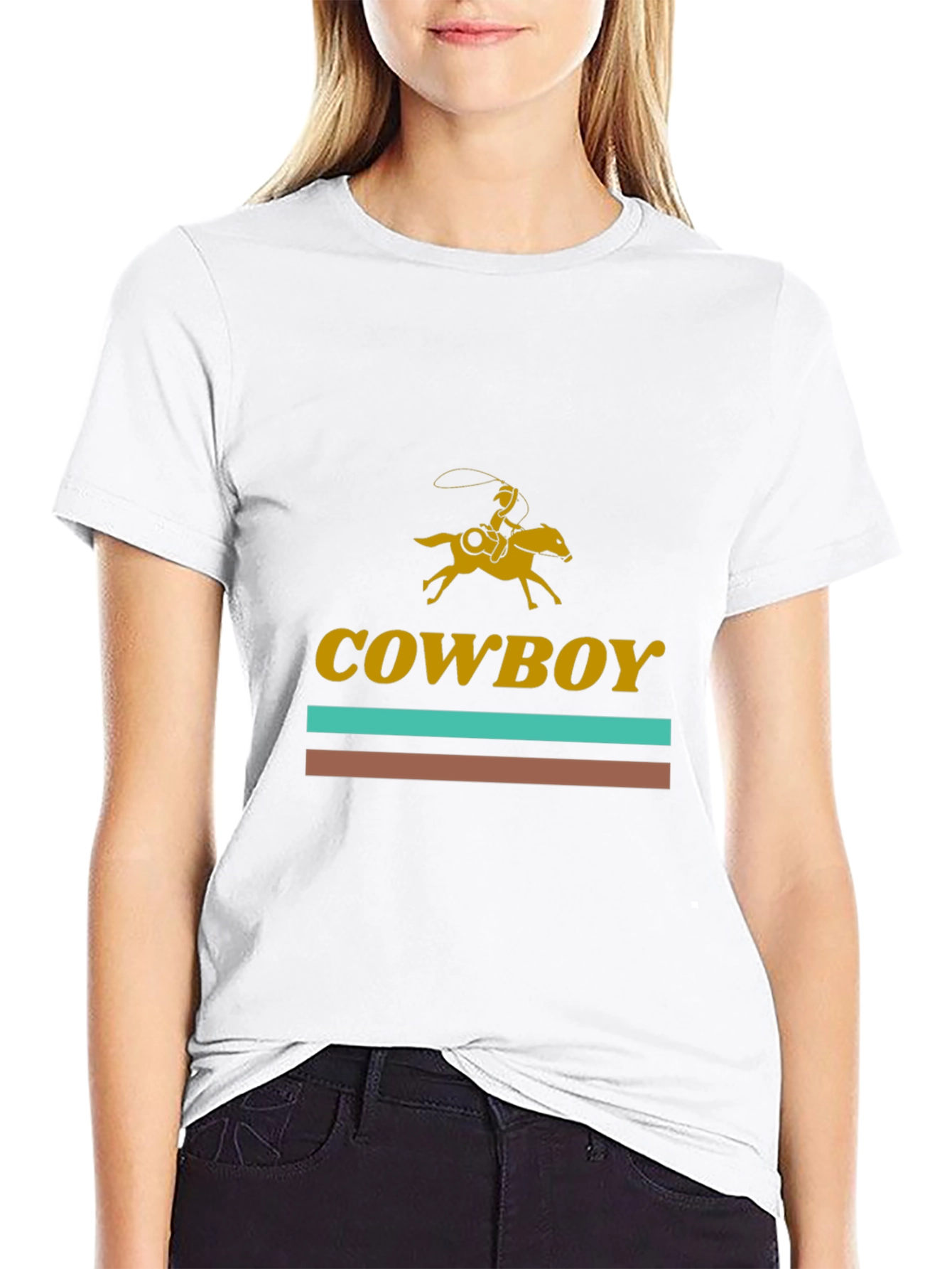 Cowboy Rider Graphic Tee - Western Style Black T-Shirt
