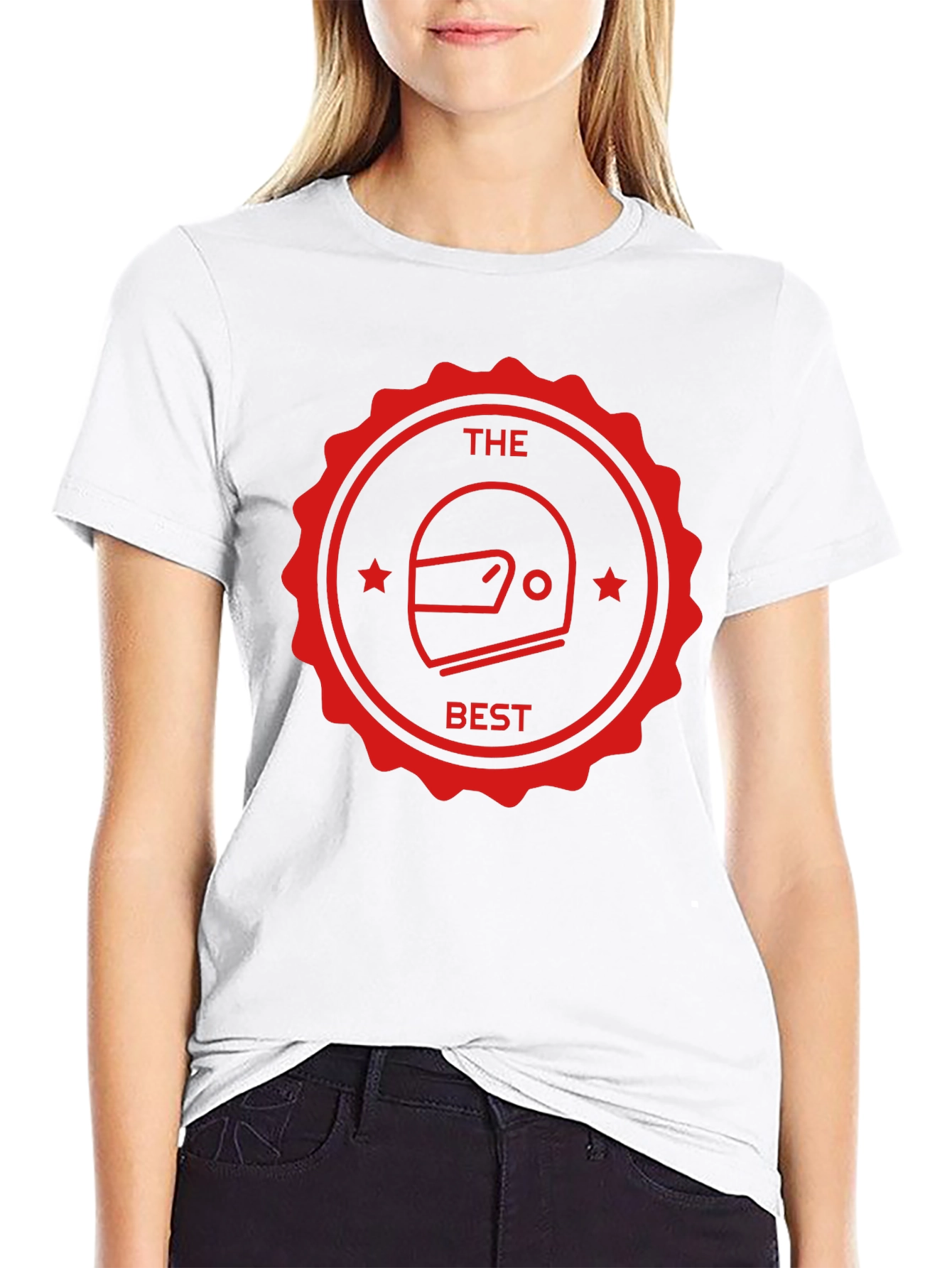 The Best Helmet T-Shirt - Black Crew Neck Tee