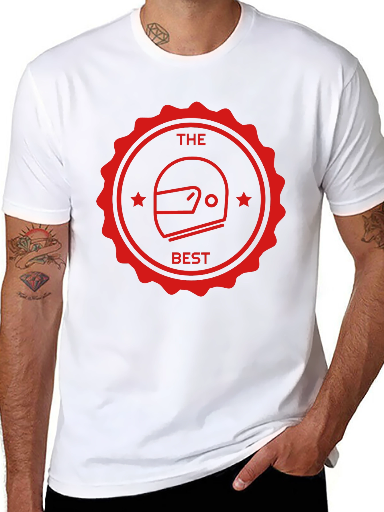 The Best Helmet T-Shirt - Black Crew Neck Tee