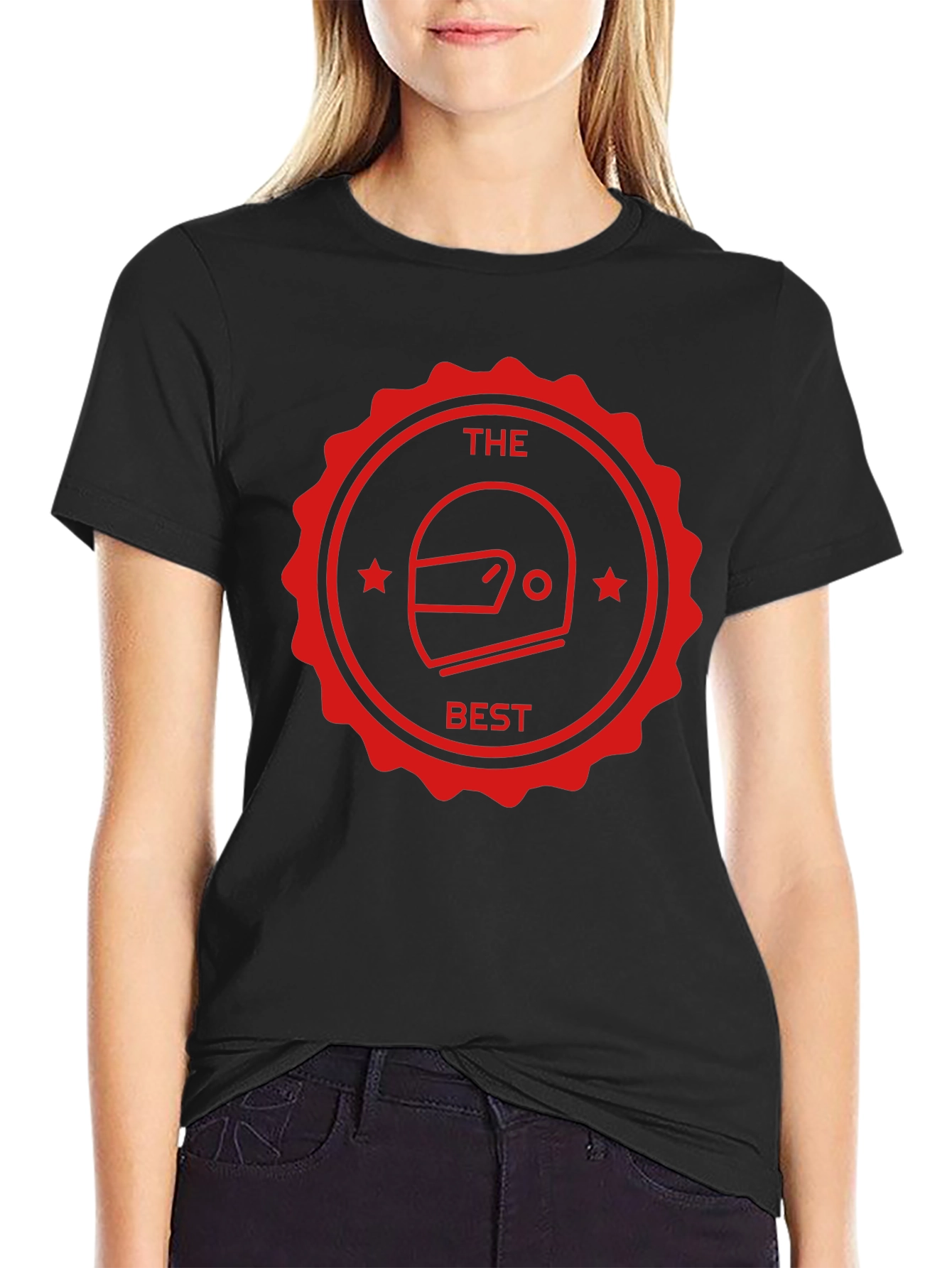The Best Helmet T-Shirt - Black Crew Neck Tee