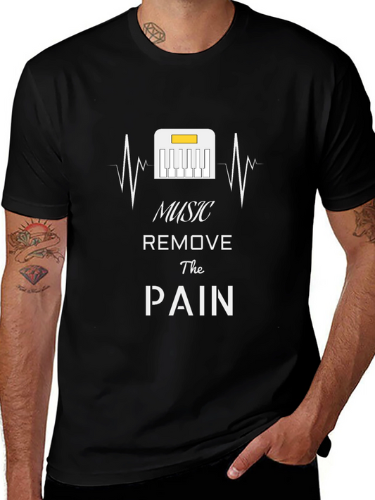 Music Removes the Pain Black T-Shirt