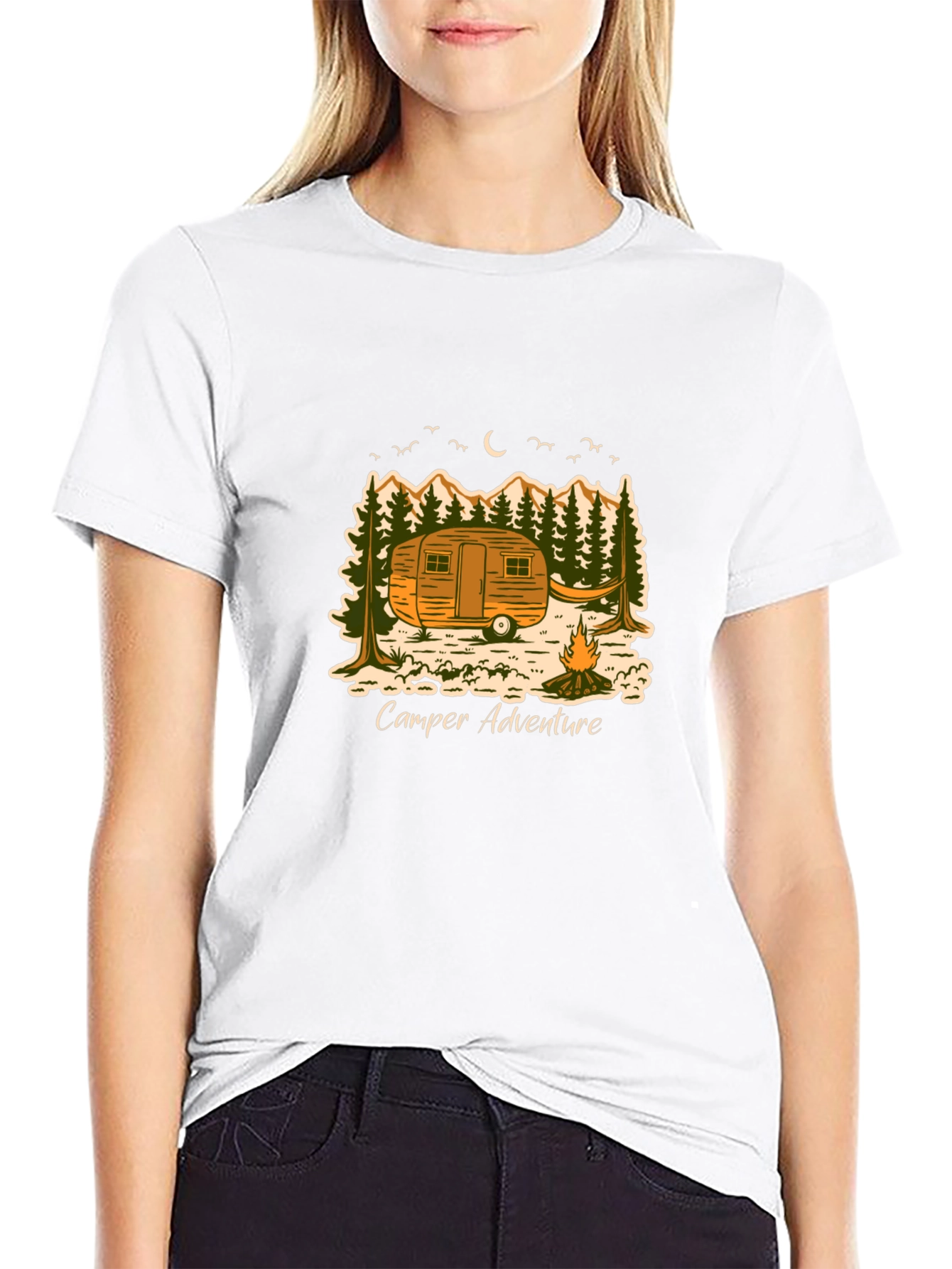 Camper Adventure Black T-Shirt - Outdoor Graphic Tee