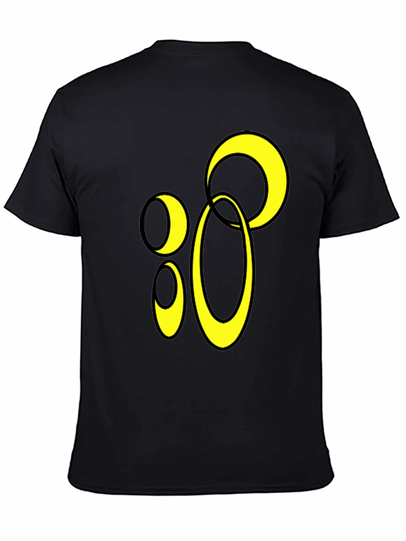 Abstract Circle Graphic Black T-Shirt