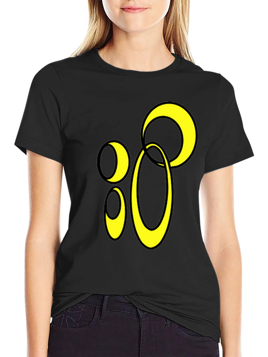 Abstract Circle Graphic Black T-Shirt