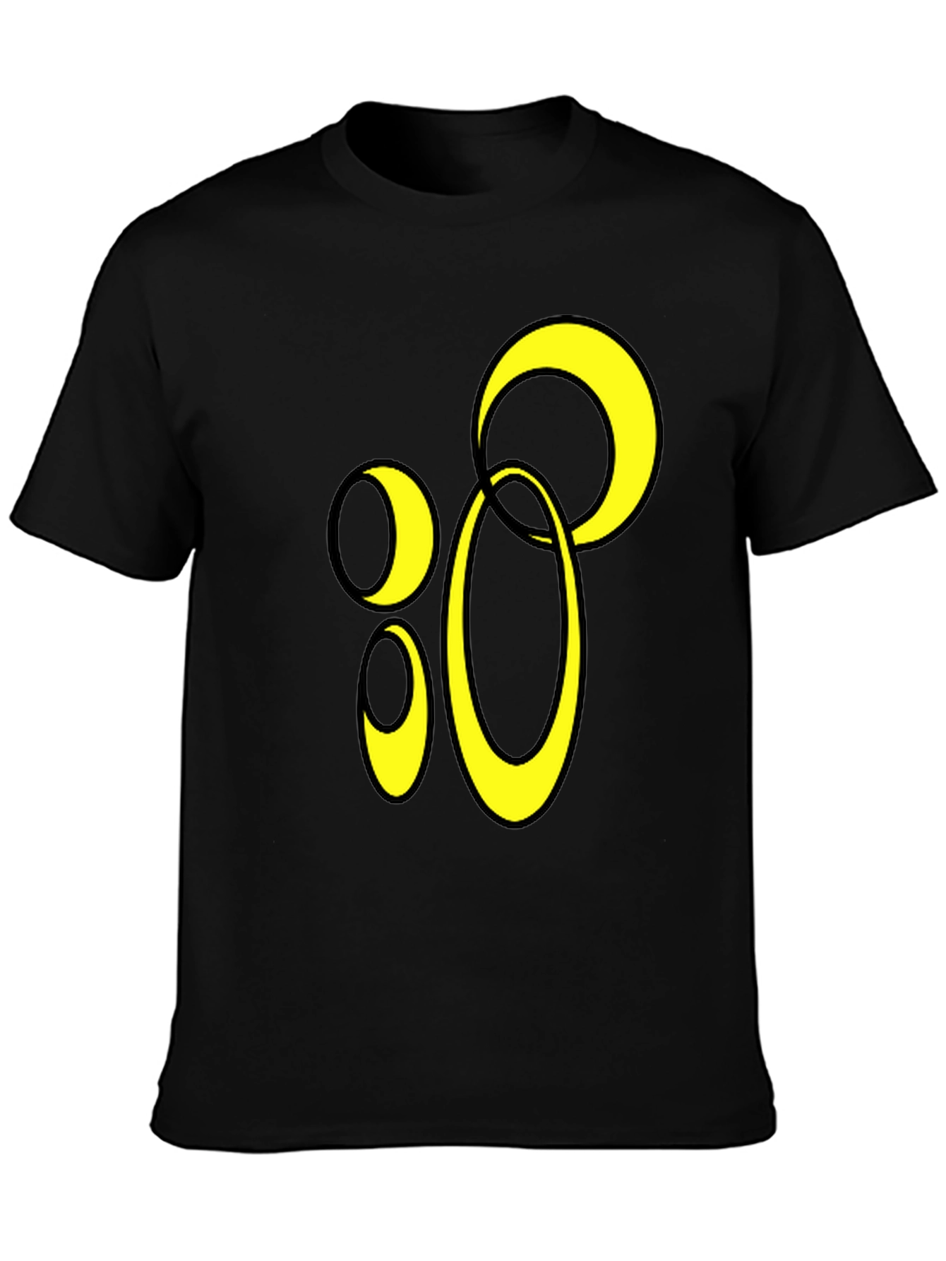 Abstract Circle Graphic Black T-Shirt