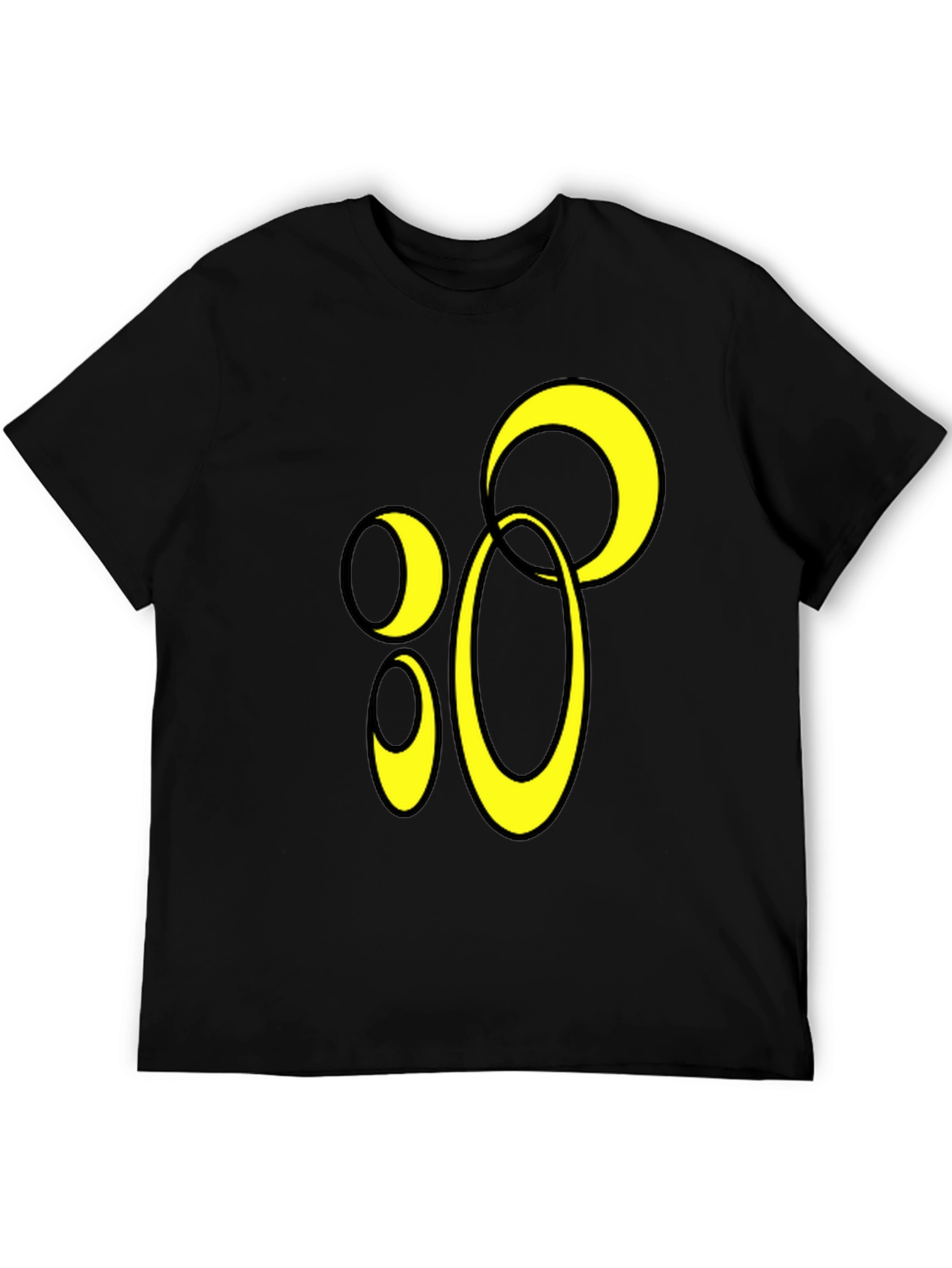 Abstract Circle Graphic Black T-Shirt