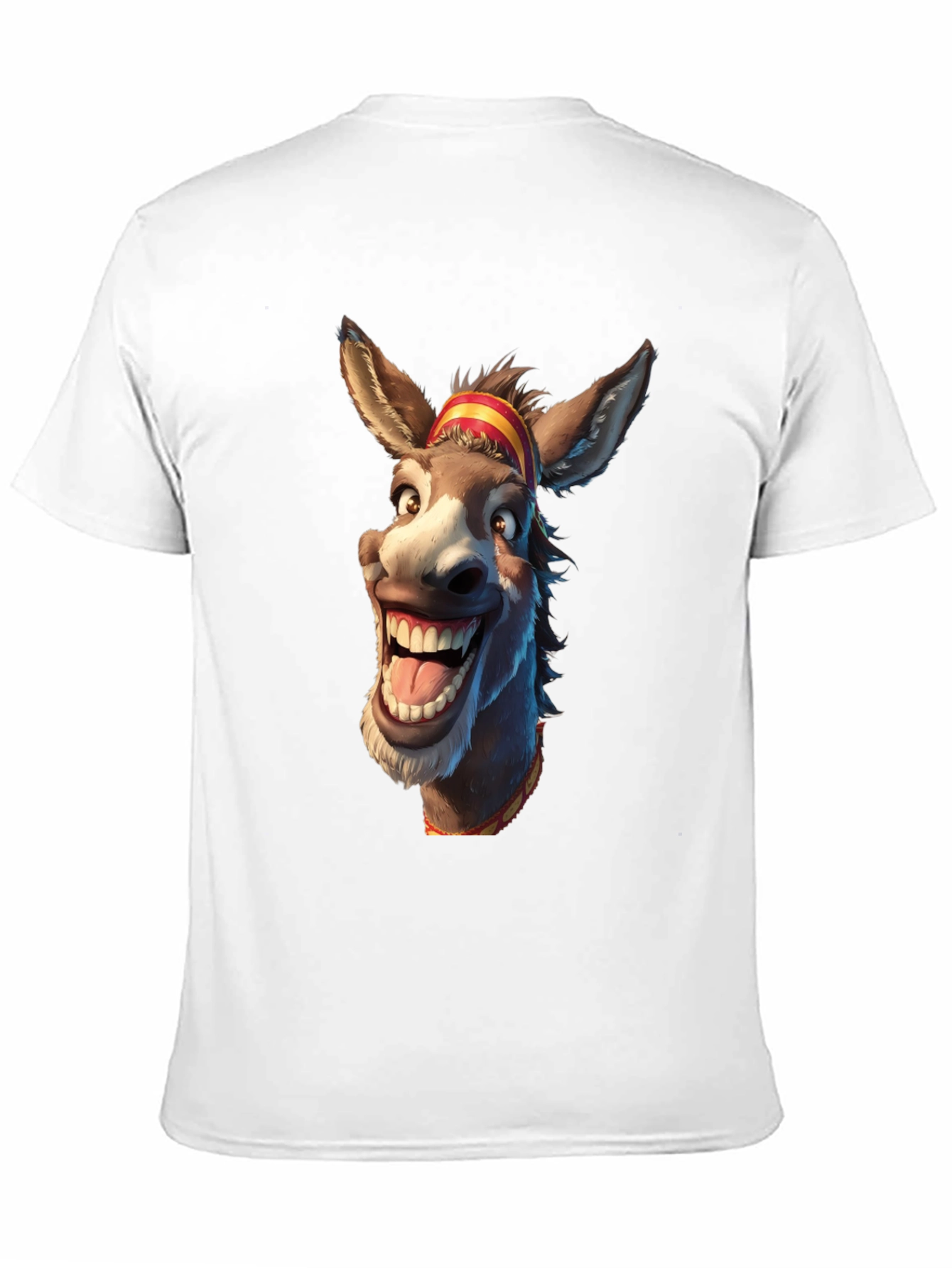 Funny Donkey Cartoon Graphic Print Black T-Shirt