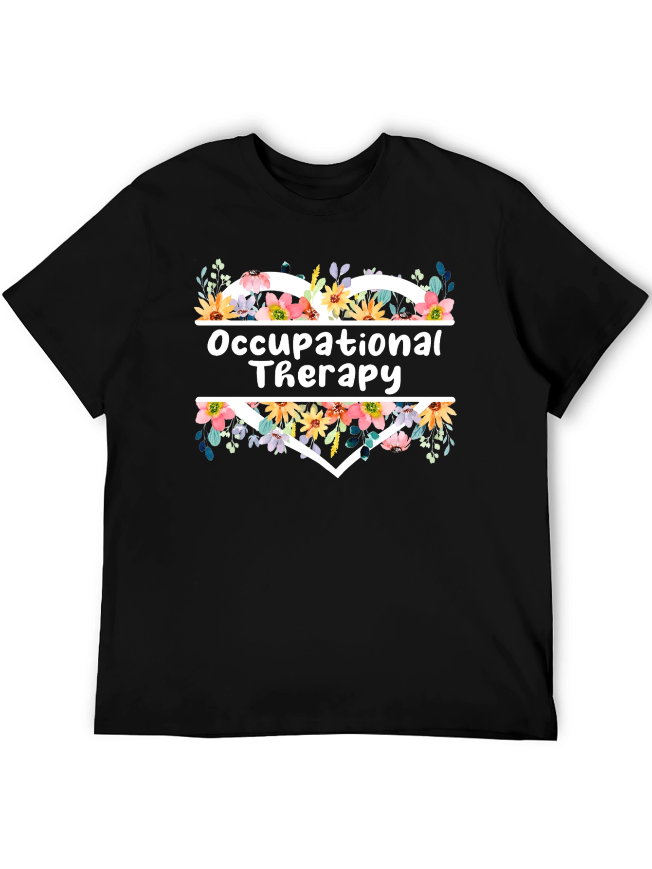 Floral Heart Occupational Therapy T-Shirt