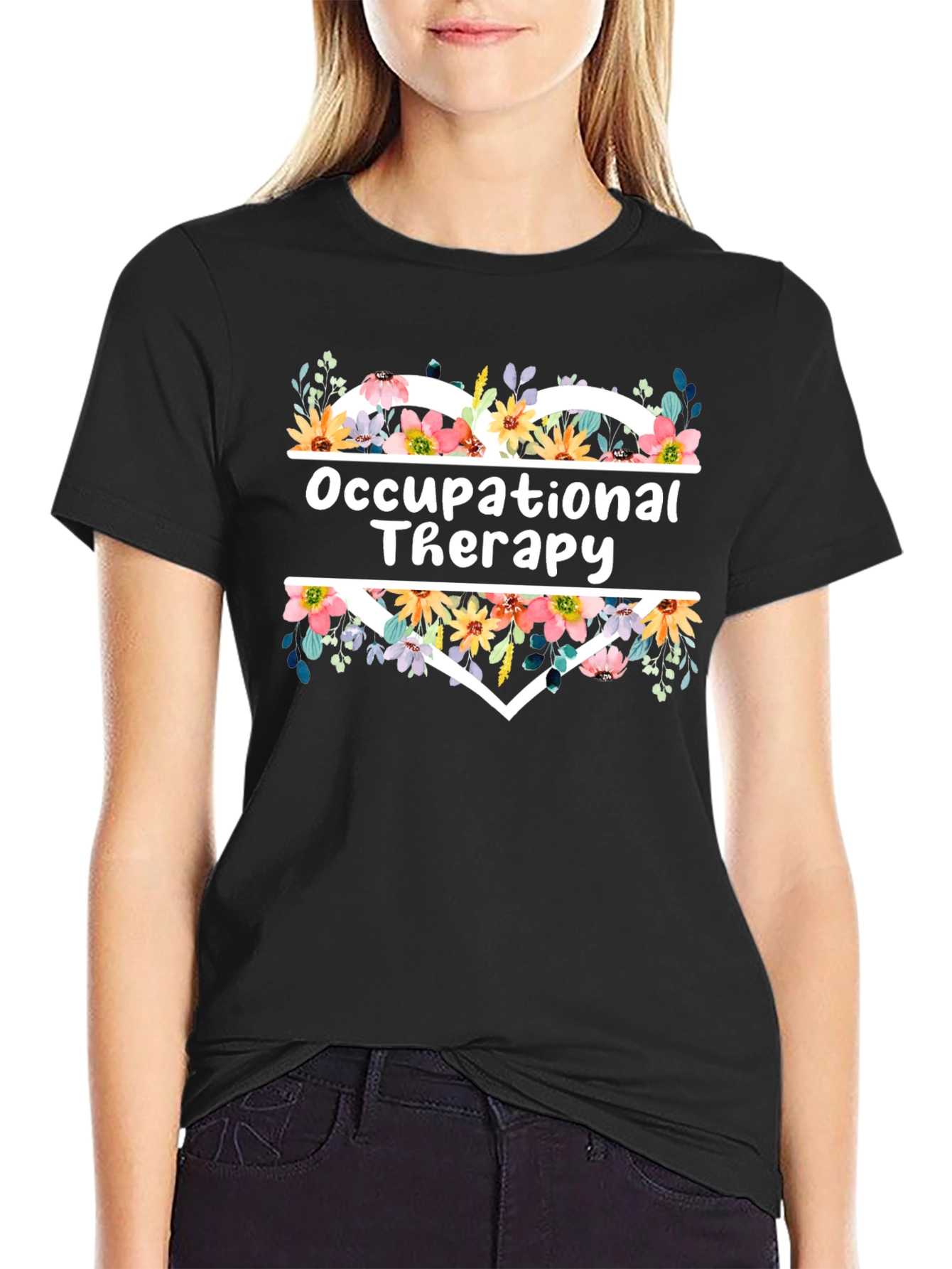 Floral Heart Occupational Therapy T-Shirt