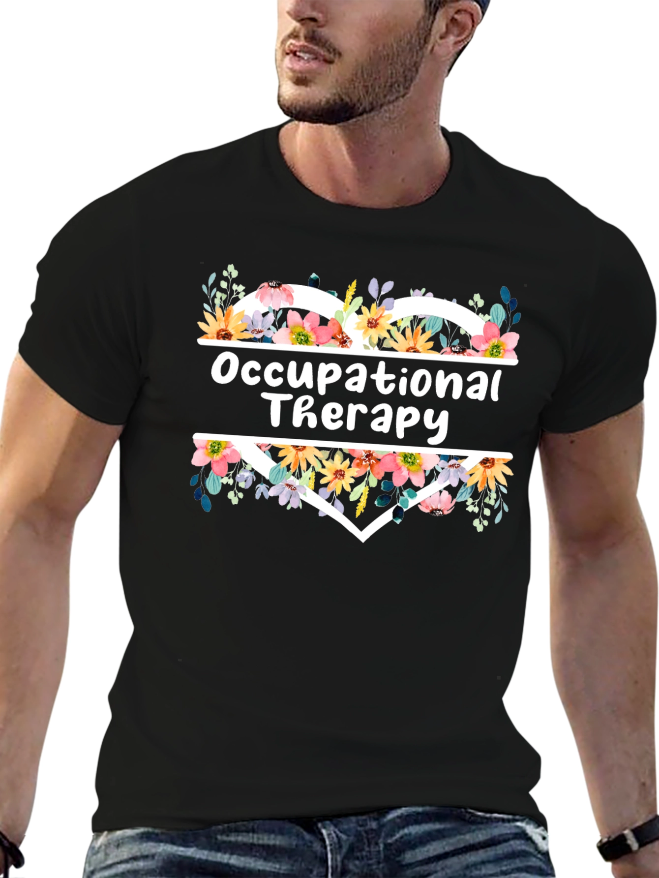 Floral Heart Occupational Therapy T-Shirt