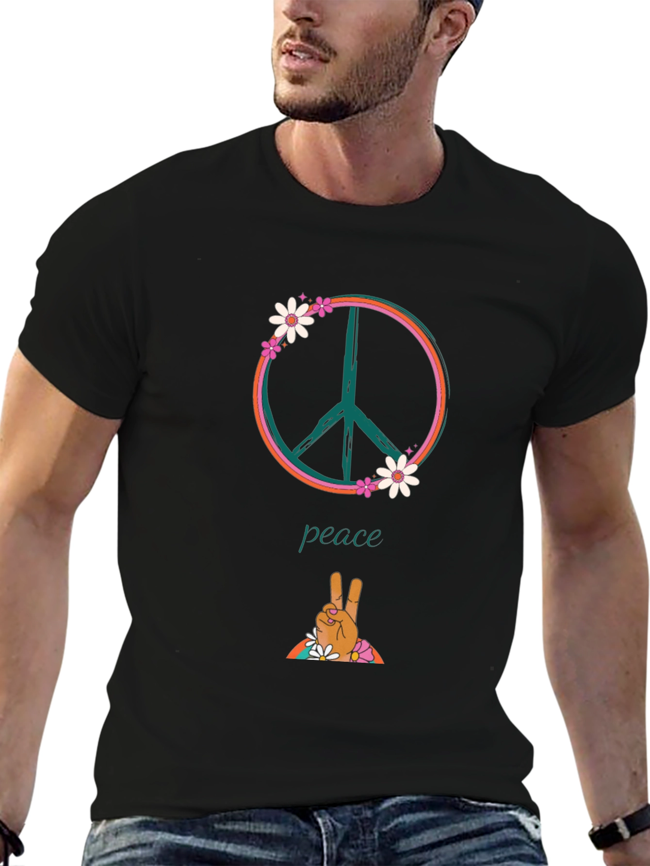 Peace Sign Graphic Tee - Retro Vibe!
