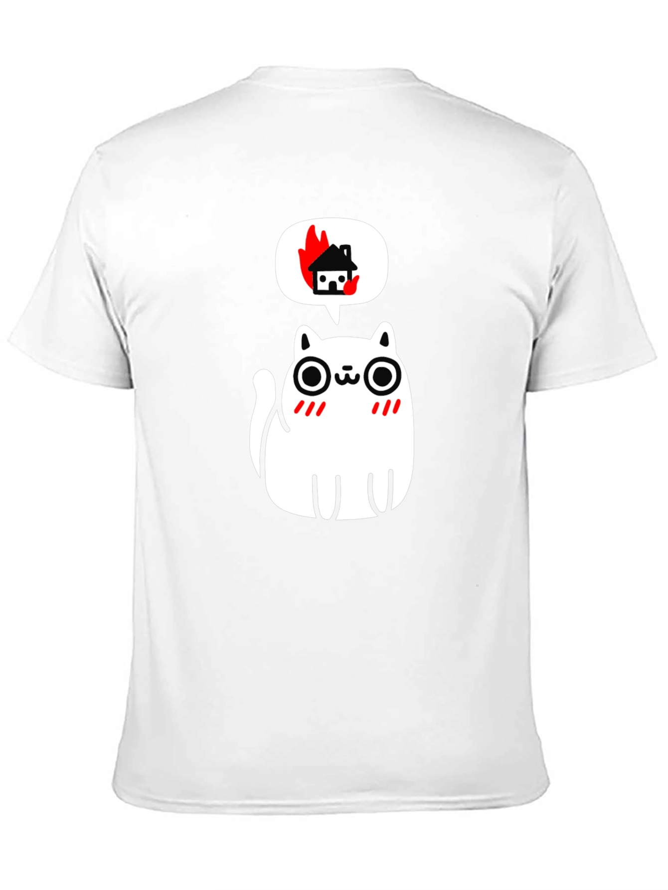 Burning House Cat T-Shirt - Quirky Graphic Tee