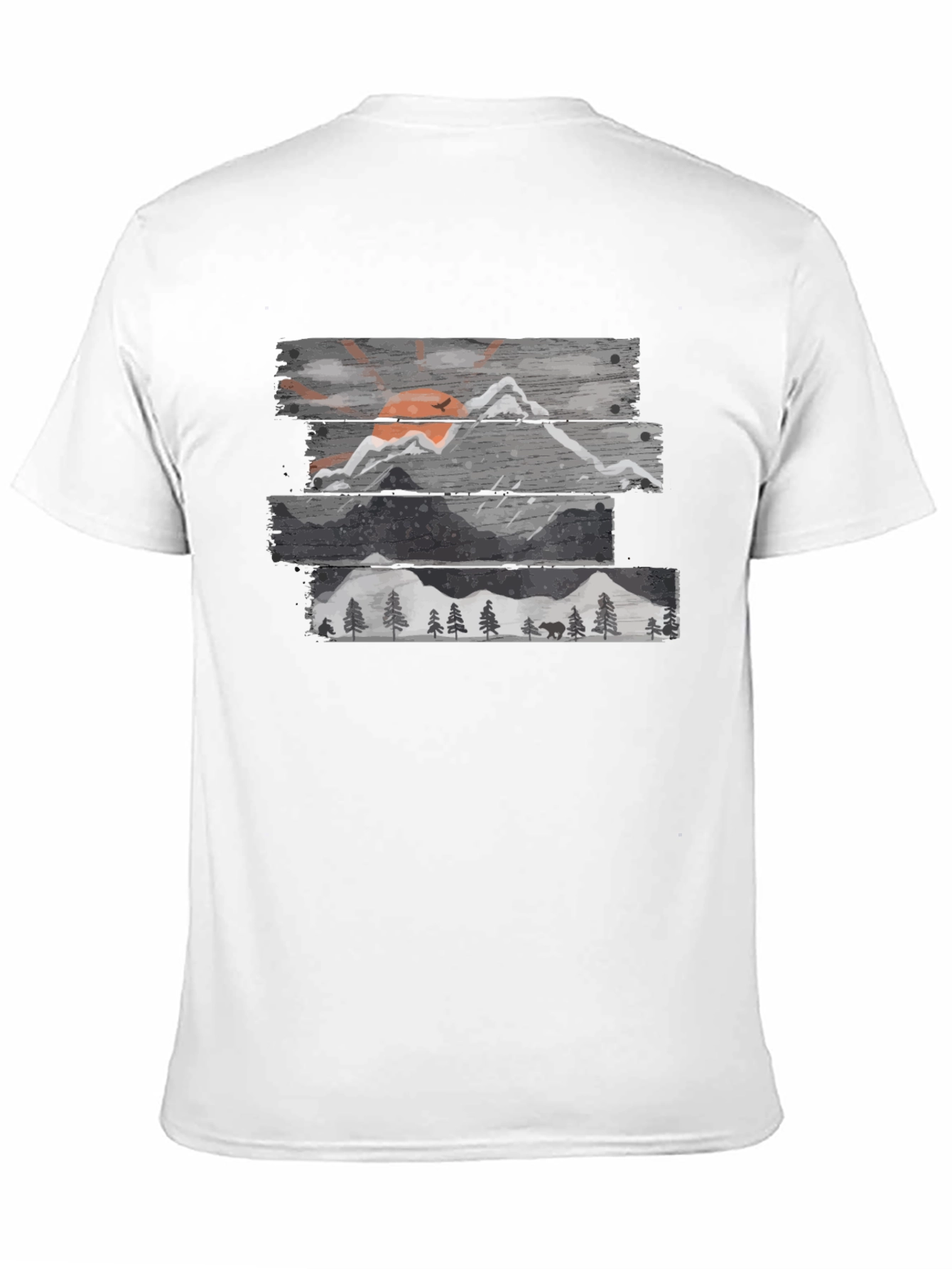 Mountain Scene Graphic Tee - Mens Black T-Shirt