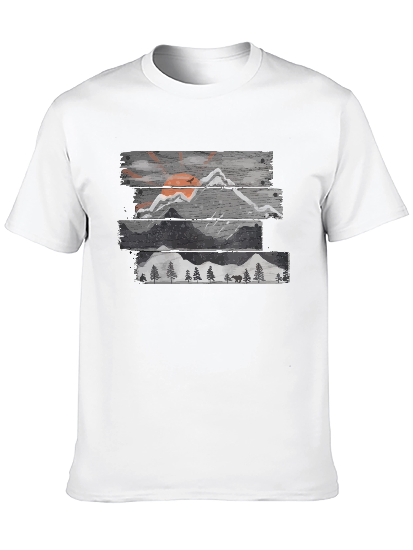 Mountain Scene Graphic Tee - Mens Black T-Shirt