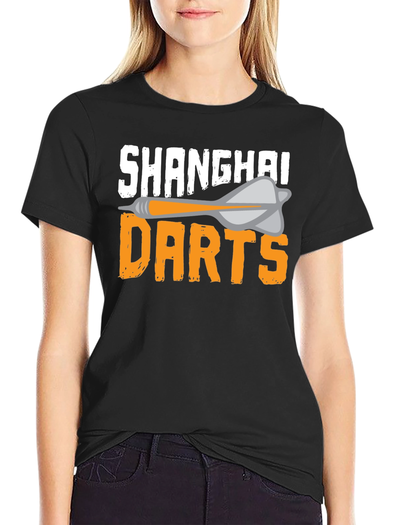 Shanghai Darts Graphic T-Shirt - Black
