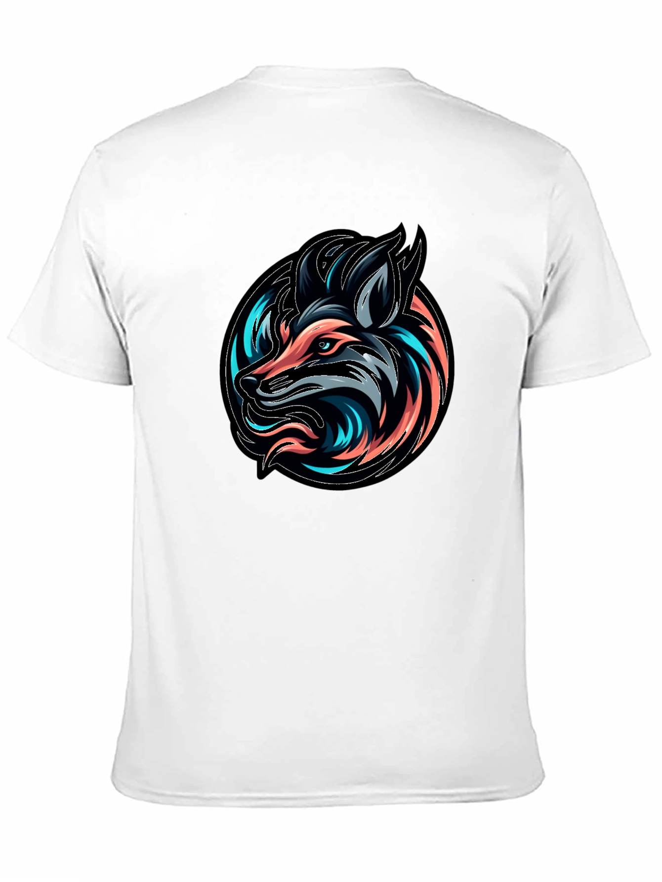 Neon Fox Graphic Black T-Shirt
