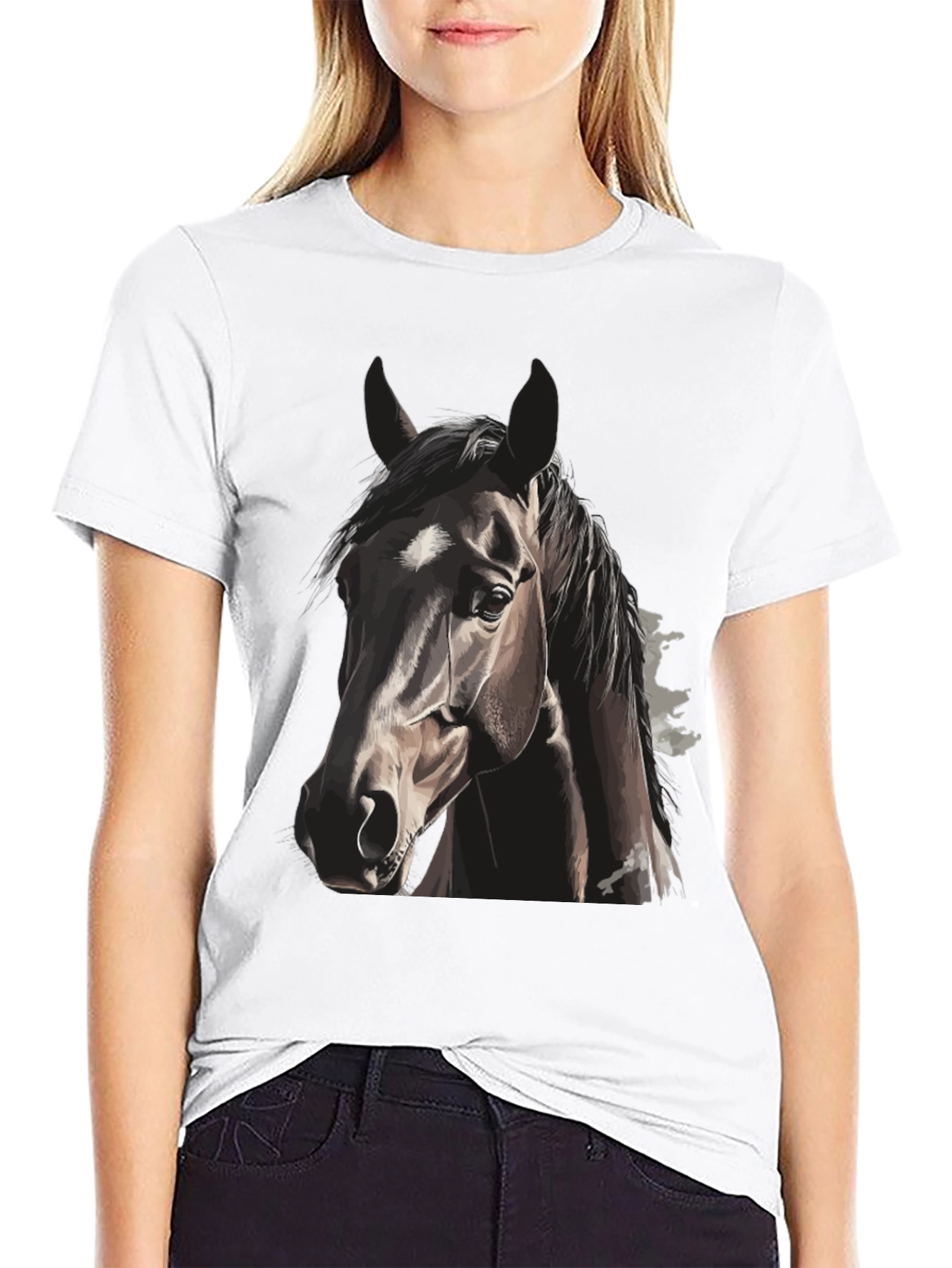 Horse Head Graphic T-Shirt - Unisex Black Tee