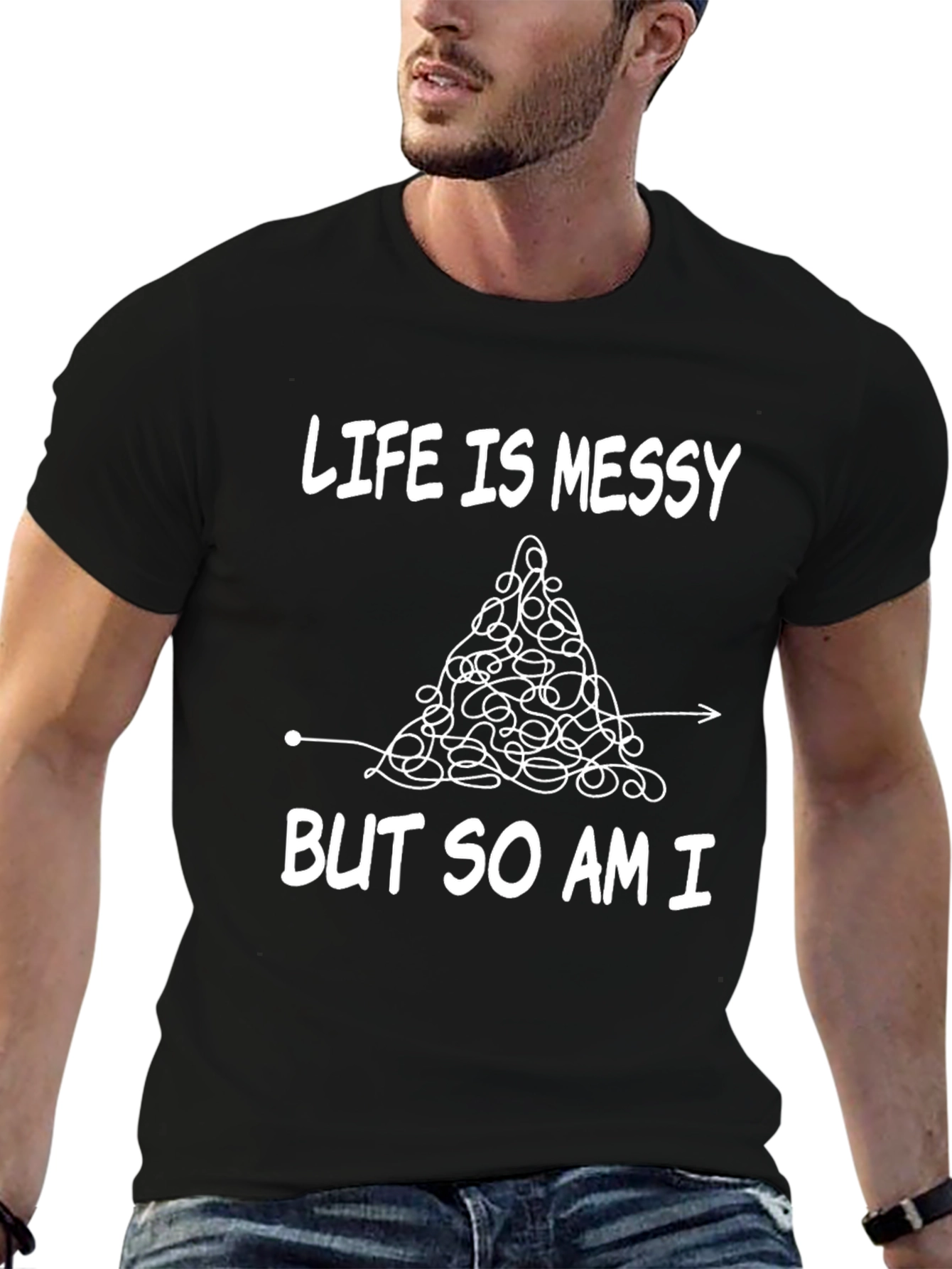 Life is Messy Tee - Mens Black Graphic T-Shirt