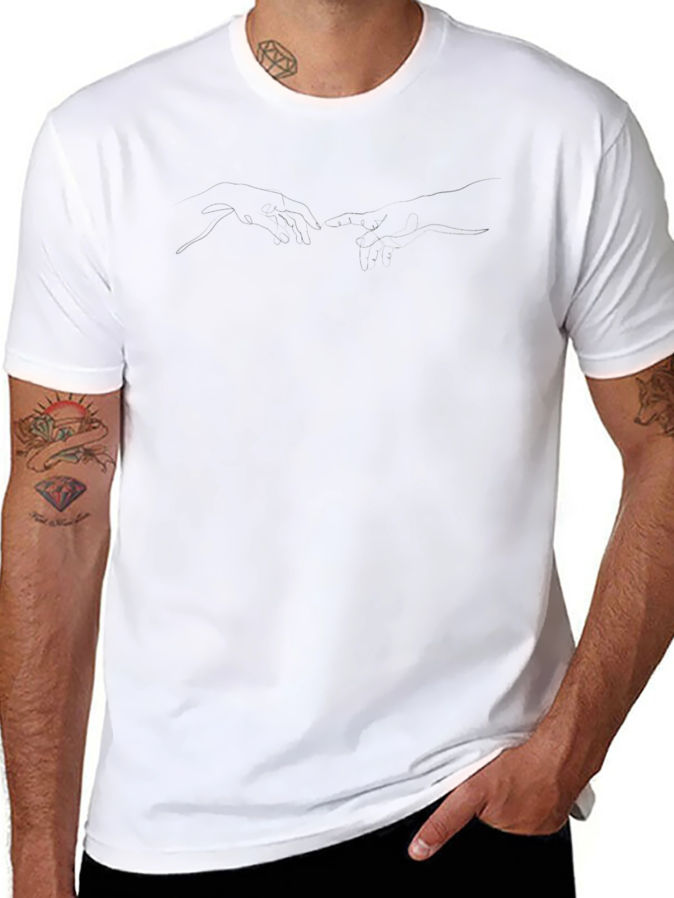 Classic Black Graphic Tee - Michelangelos Creation Design