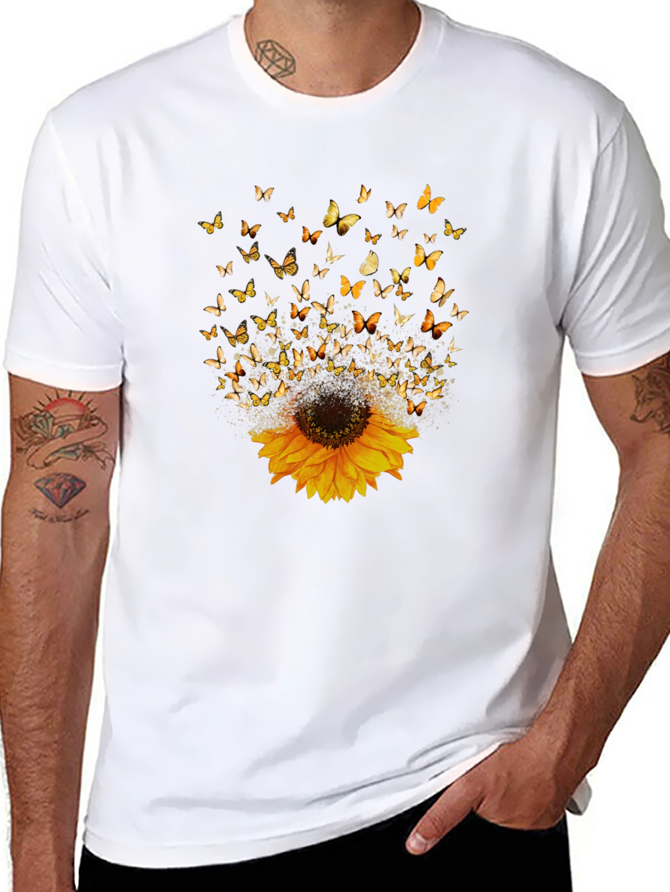 Sunflower Butterfly Graphic Tee