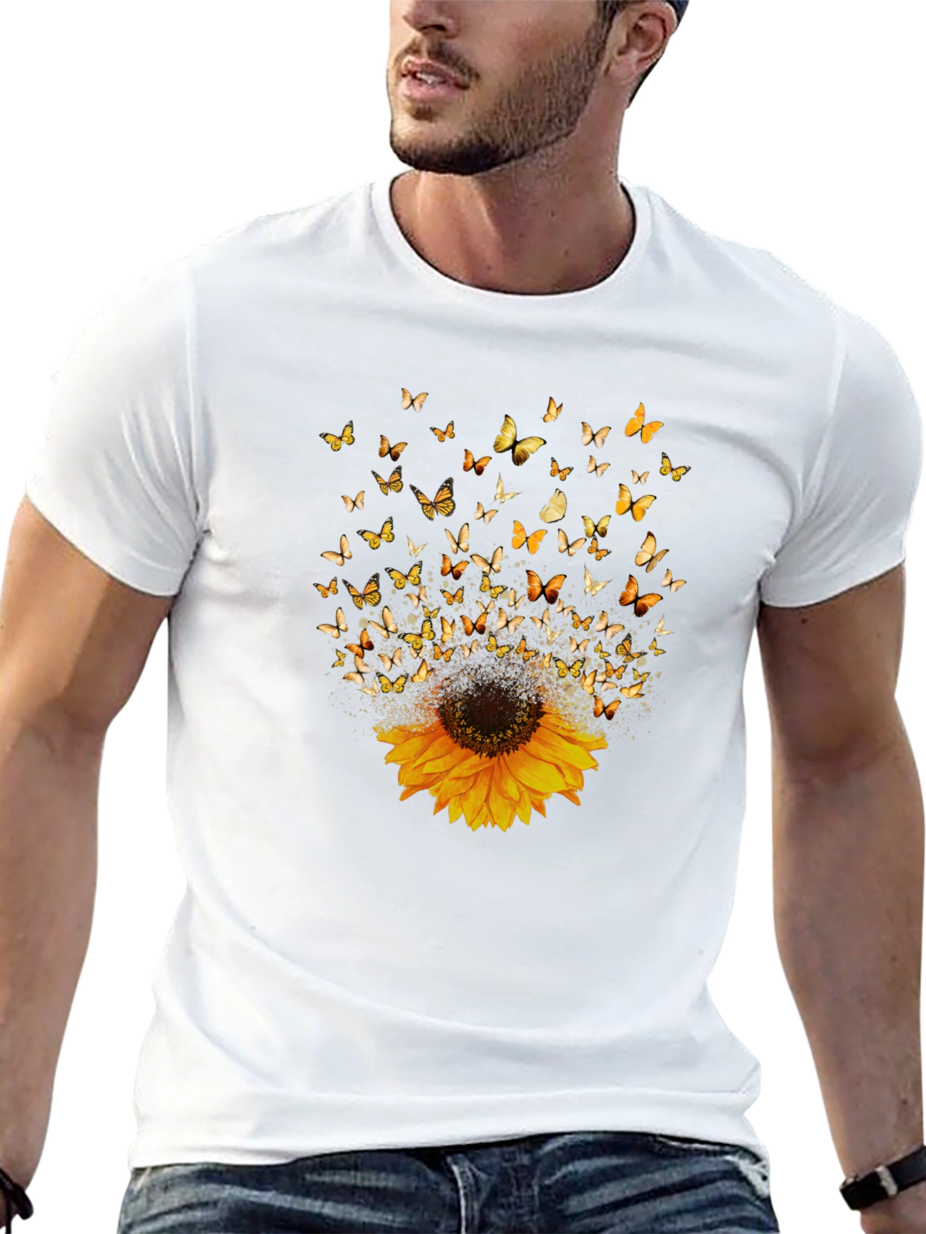 Sunflower Butterfly Graphic Tee