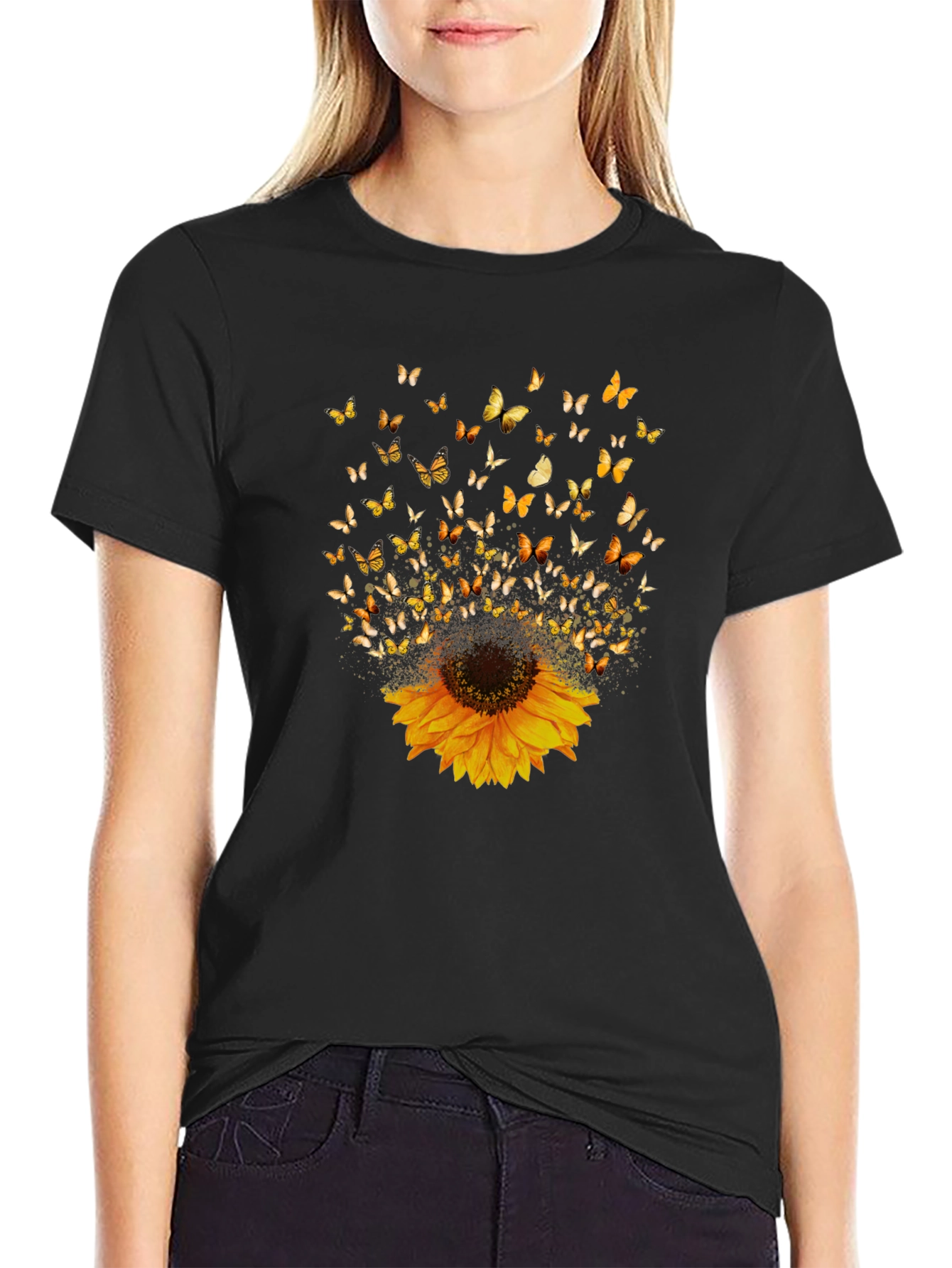 Sunflower Butterfly Graphic Tee