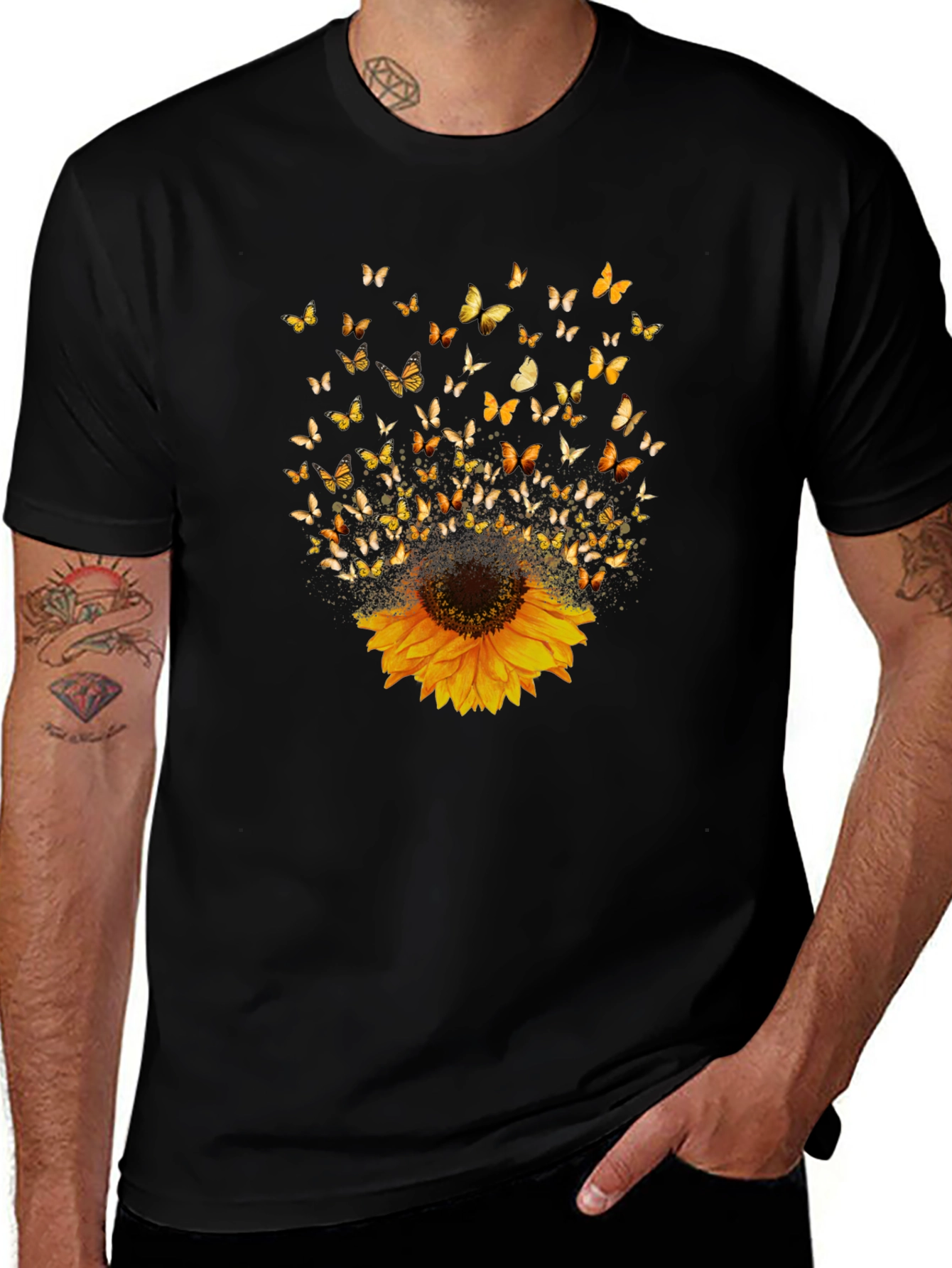 Sunflower Butterfly Graphic Tee