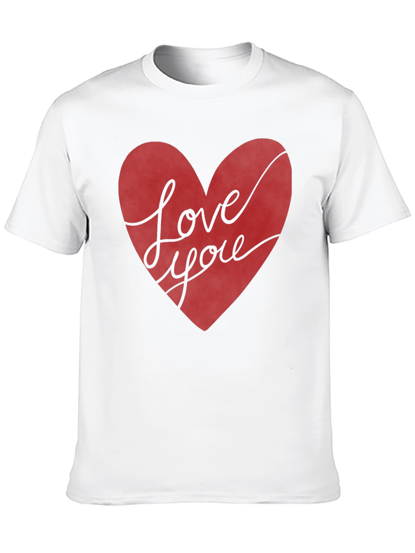 Love You Heart Valentines Day Black Graphic Tee