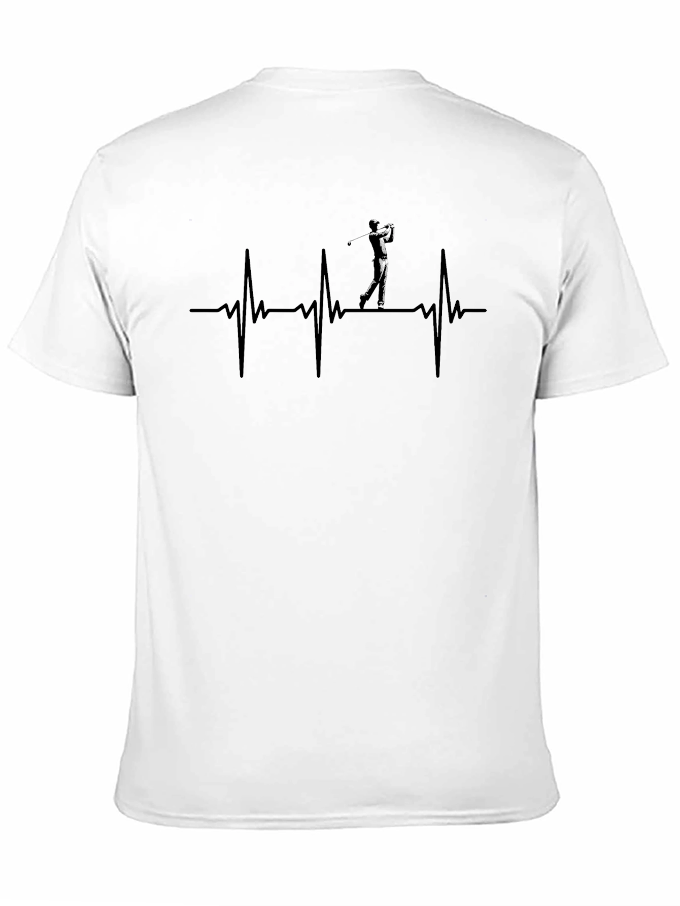 Golf Heartbeat Graphic Tee - Black Cotton T-Shirt