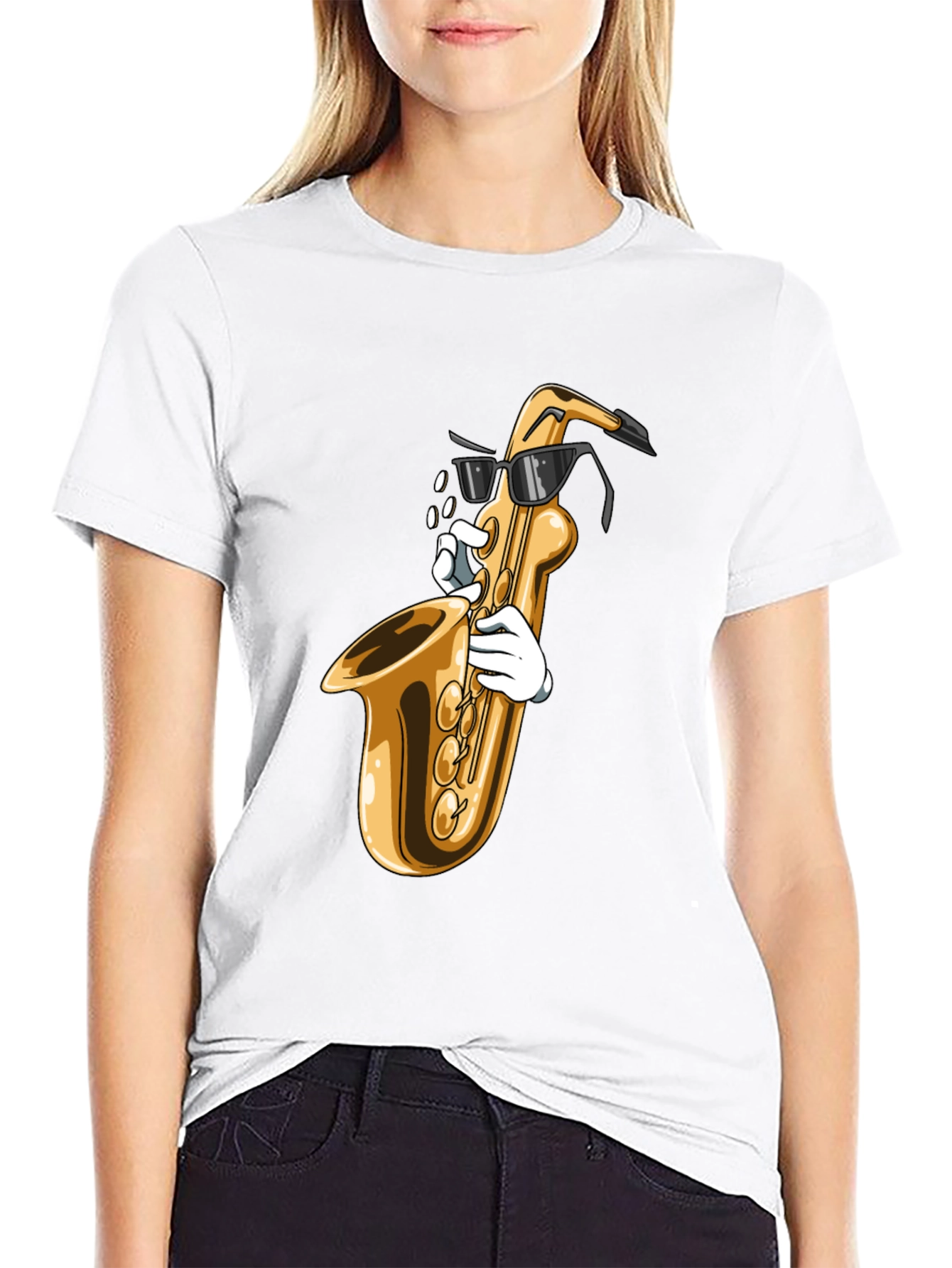Cool Saxophone Graphic Tee - Music Lover Shirt
