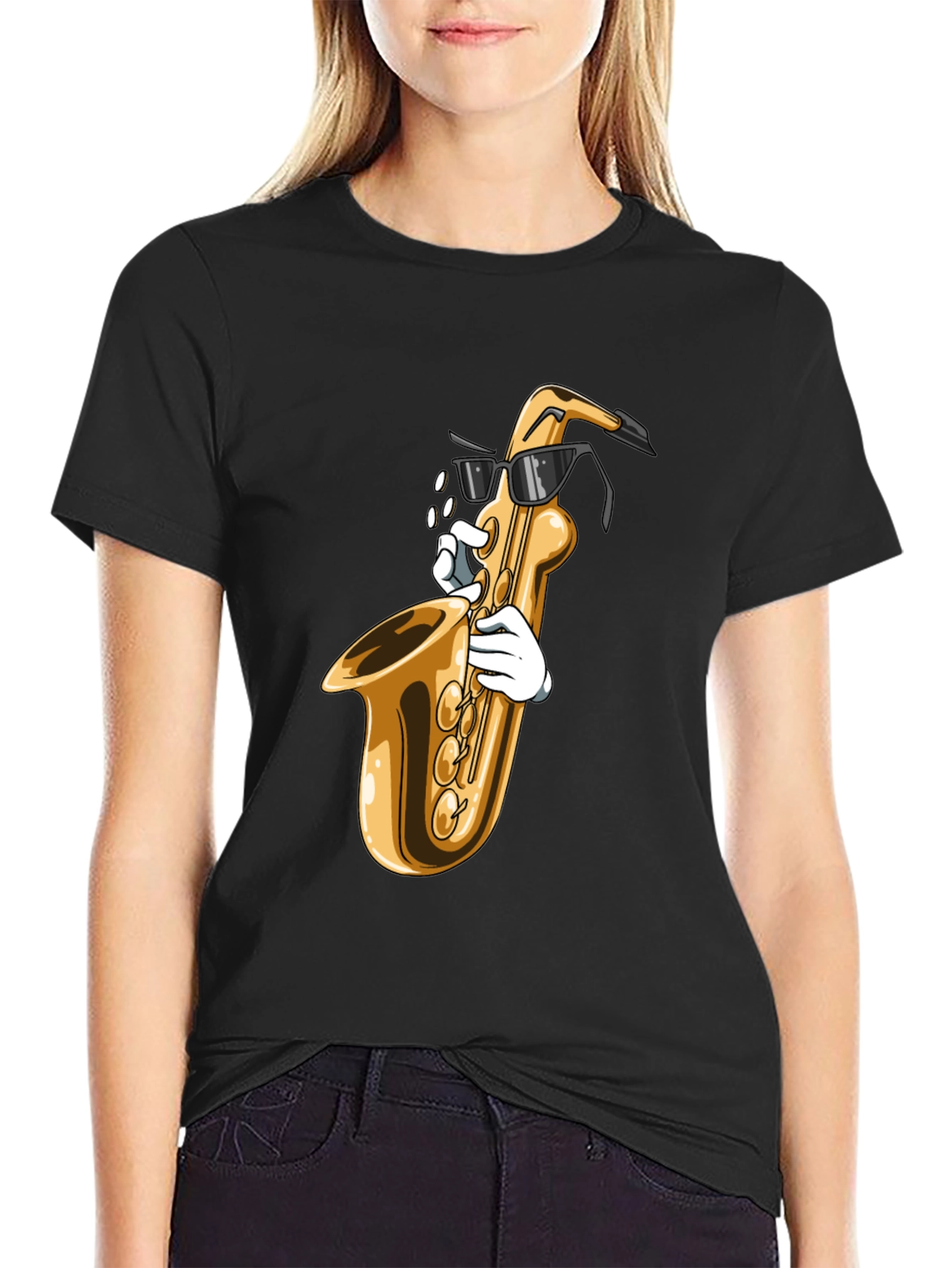 Cool Saxophone Graphic Tee - Music Lover Shirt
