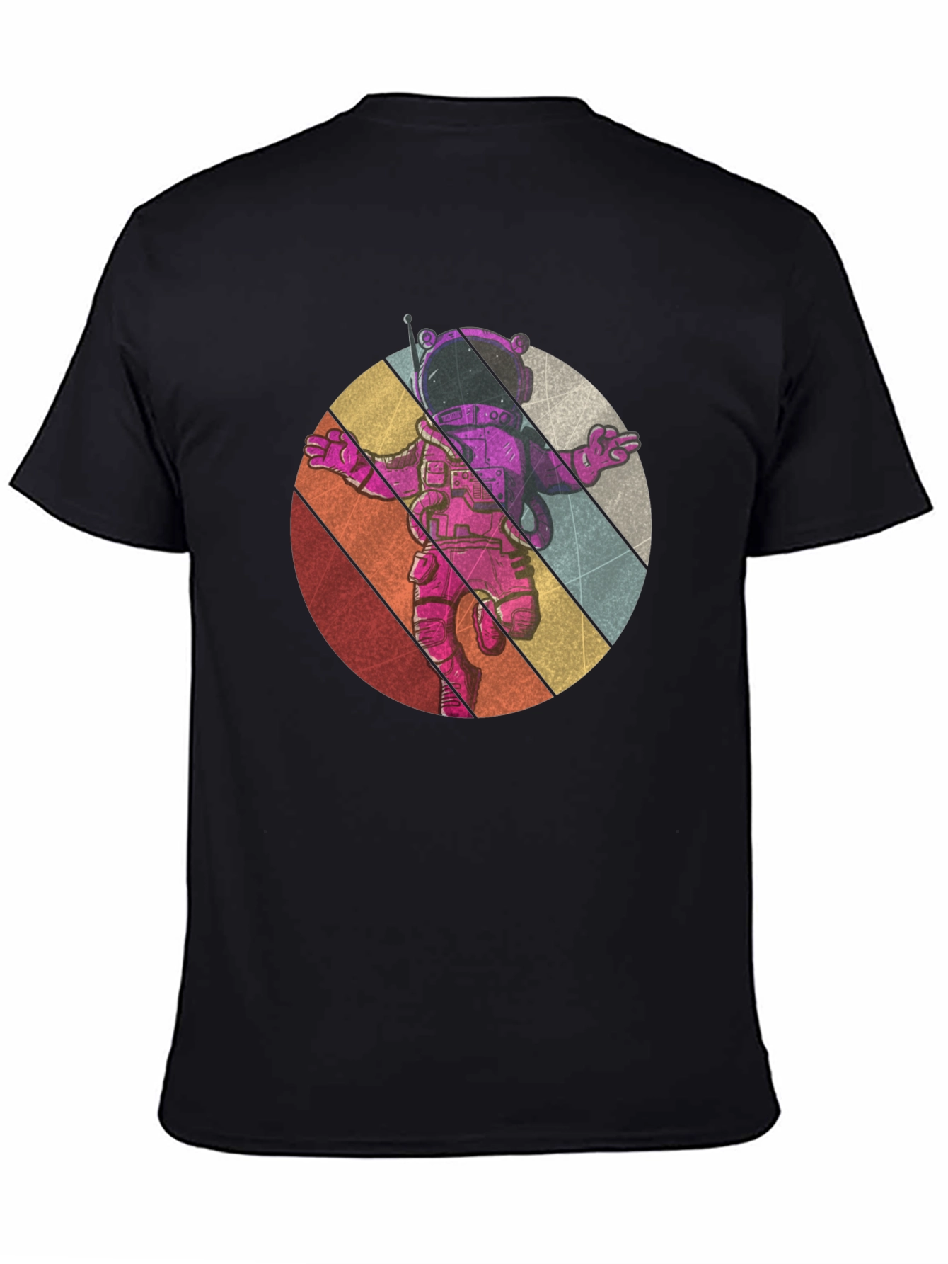 Retro Astronaut Graphic Tee - Black