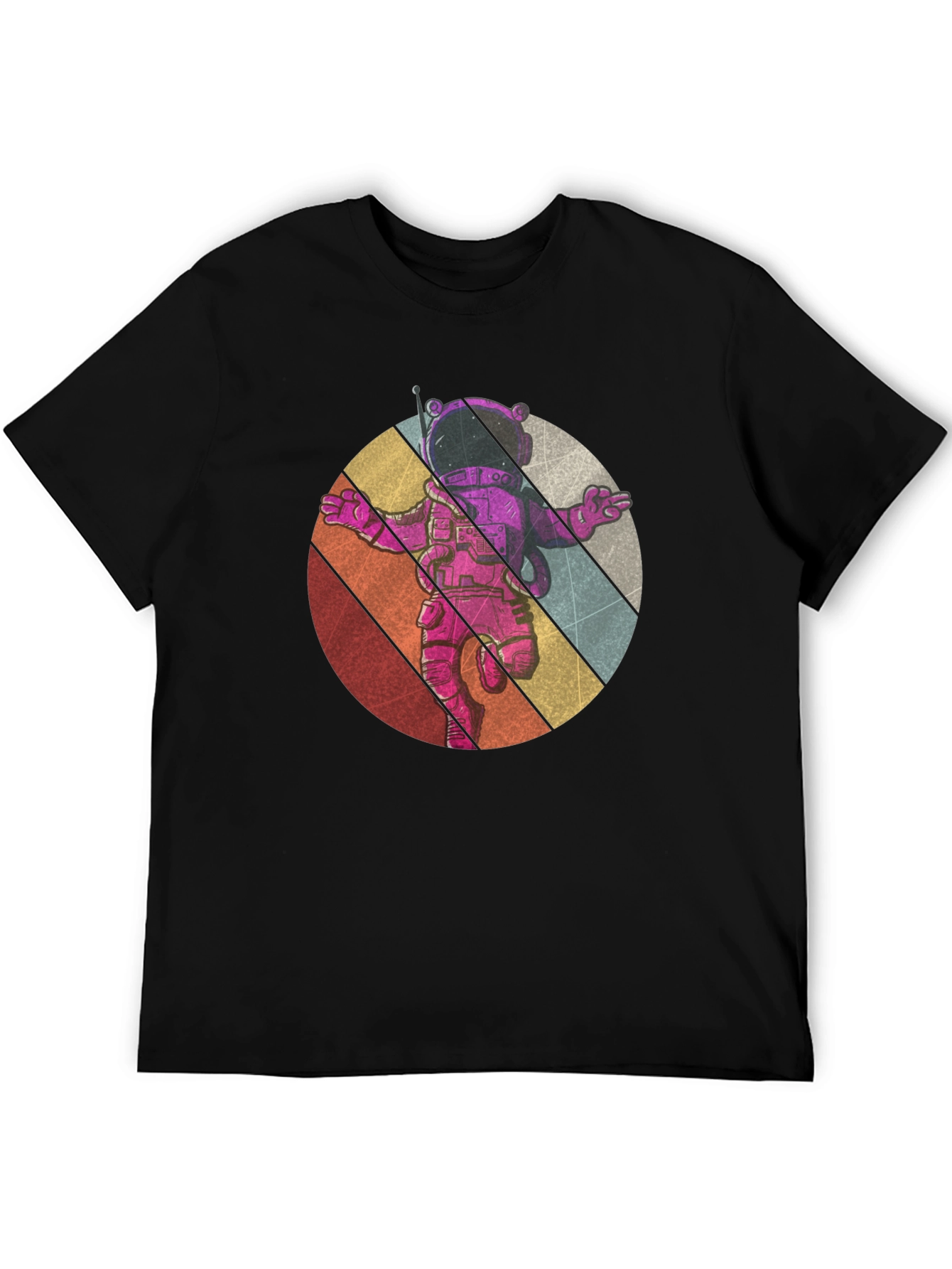 Retro Astronaut Graphic Tee - Black