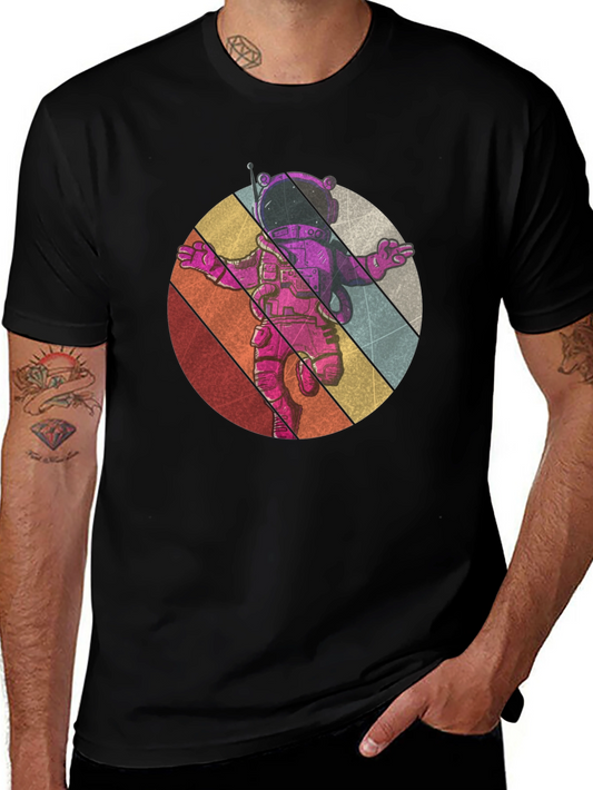 Retro Astronaut Graphic Tee - Black