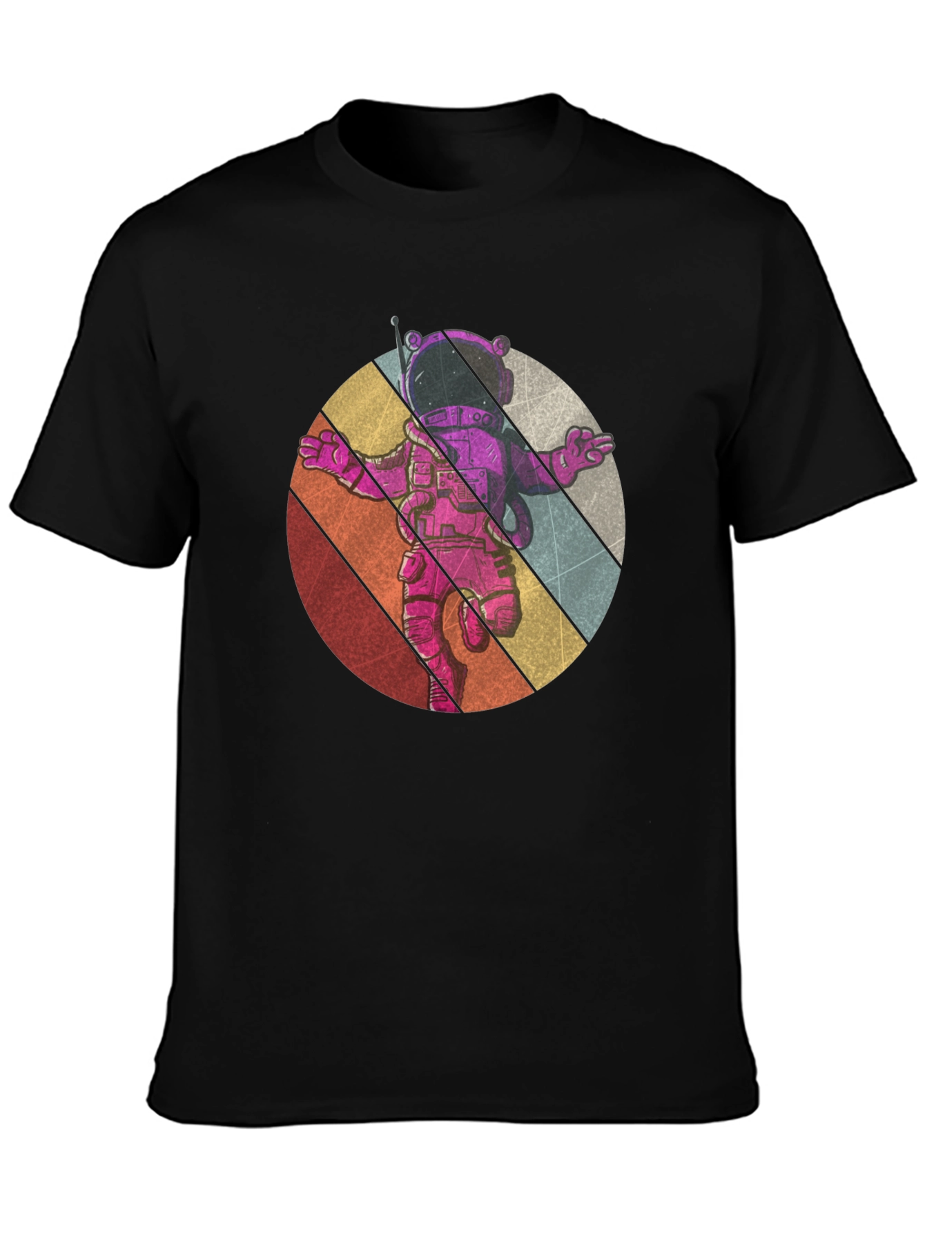 Retro Astronaut Graphic Tee - Black