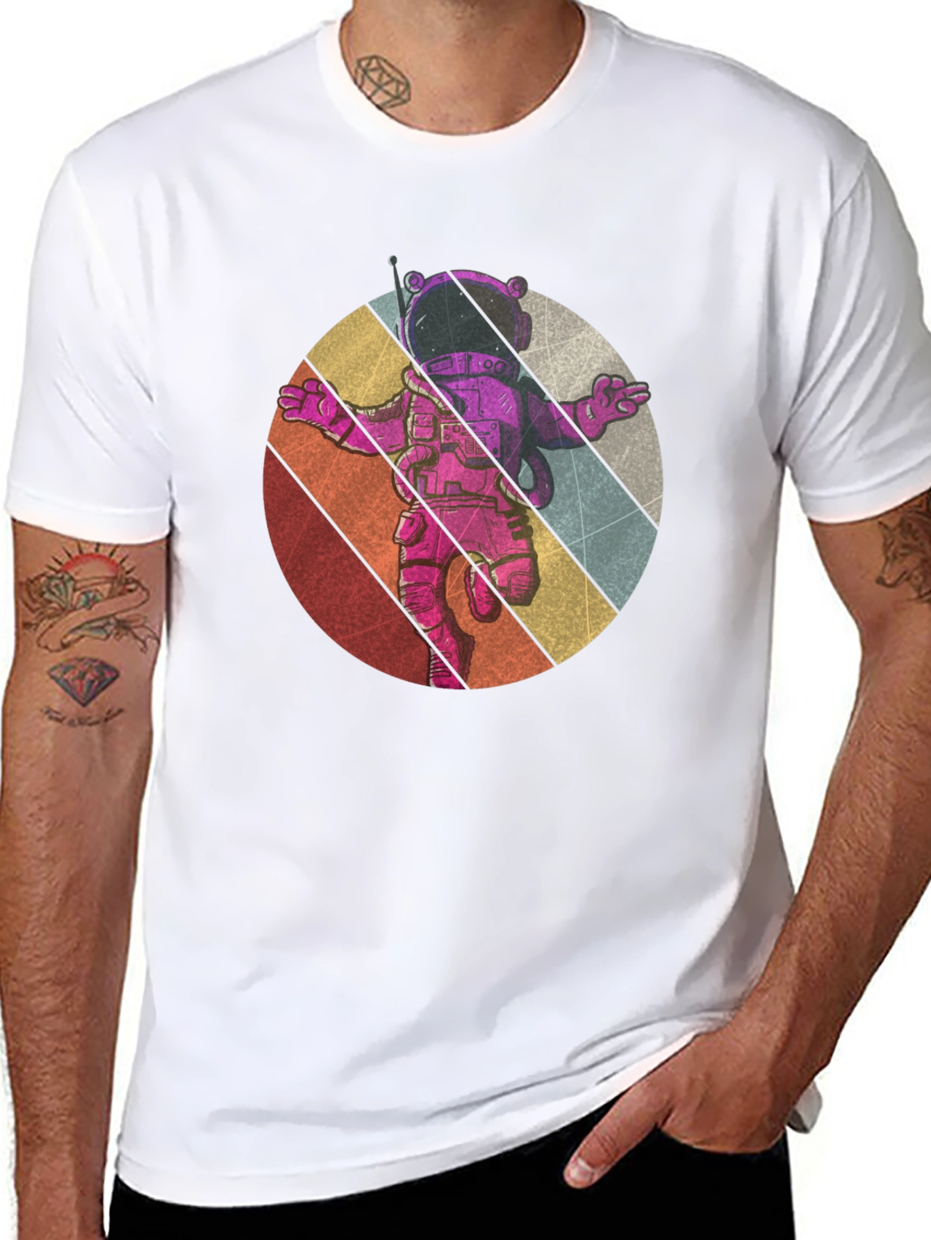 Retro Astronaut Graphic Tee - Black