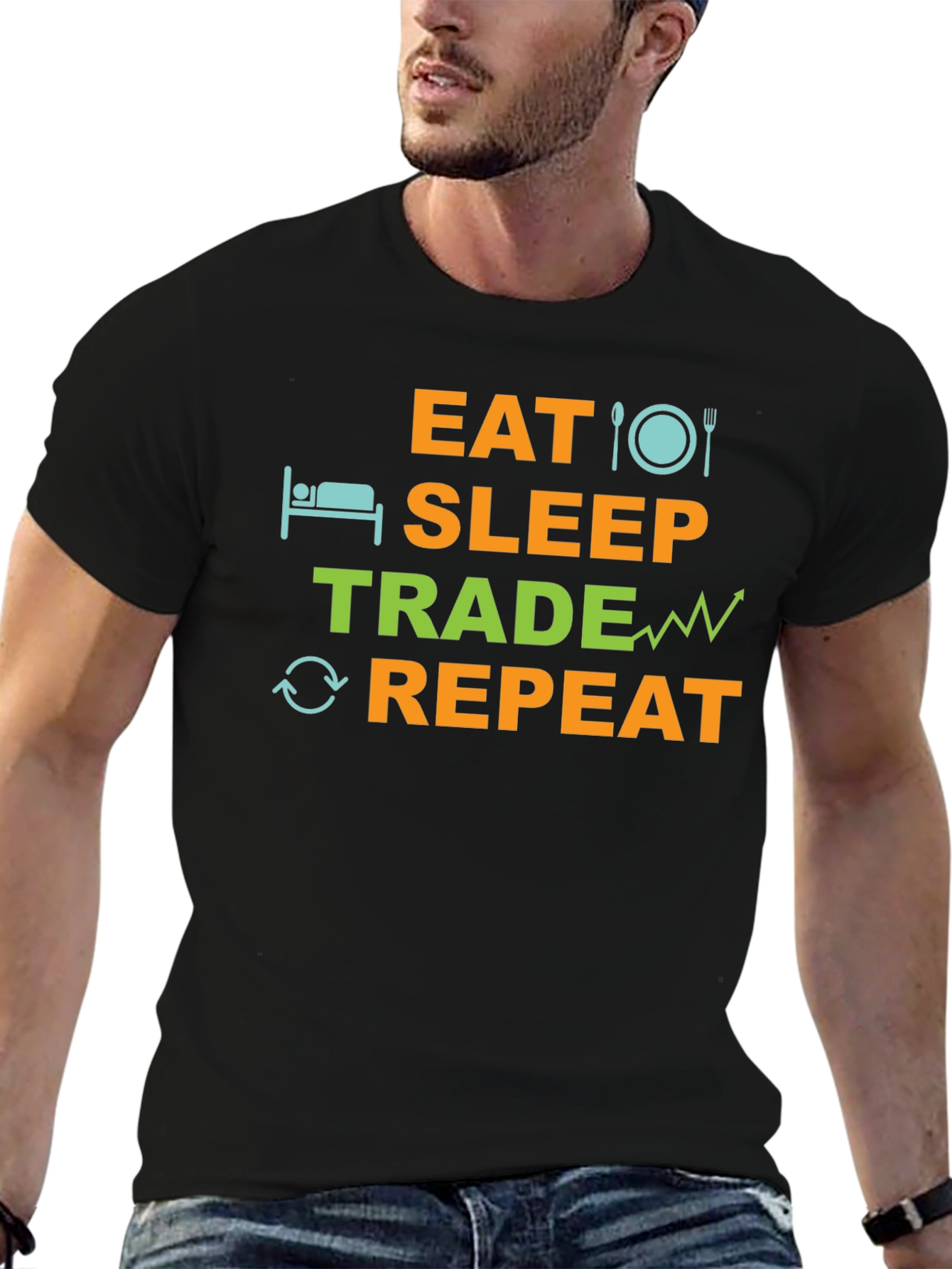 Eat Sleep Trade Repeat T-Shirt - Trader Gift Tee